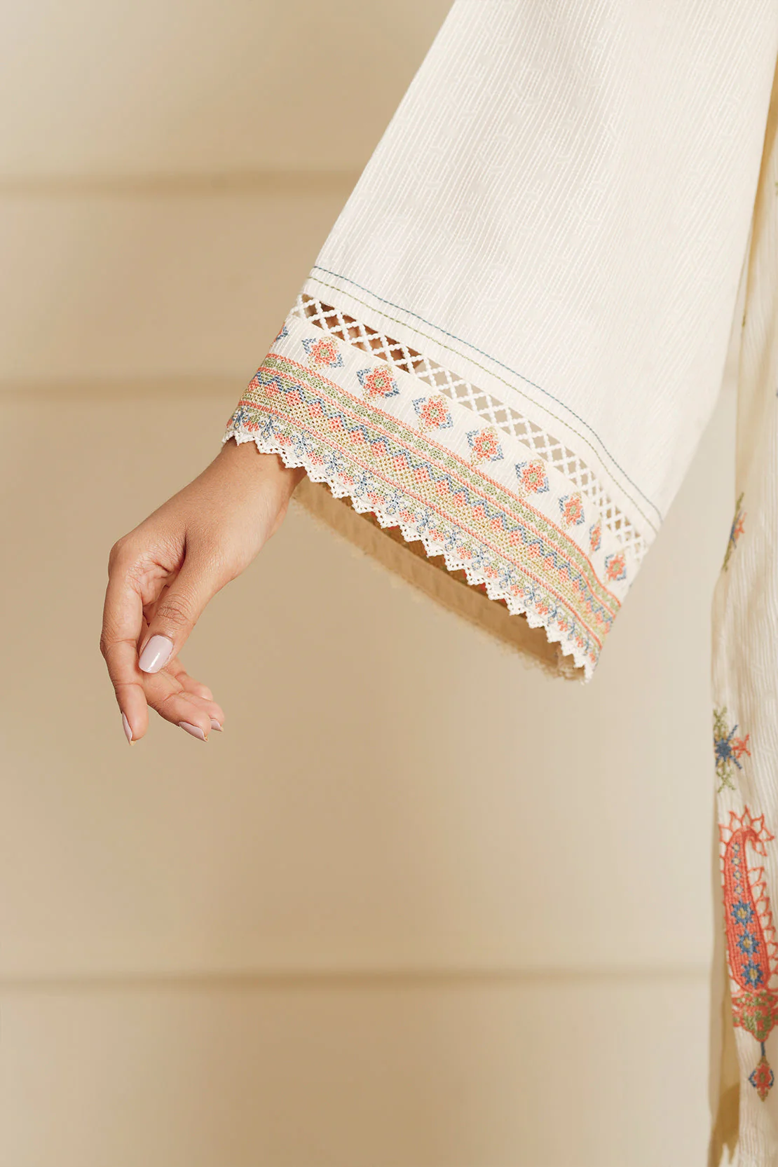 Unstitched Embroidered Self Jacquard 2 Piece (Shirt/Trouser) - Image 5