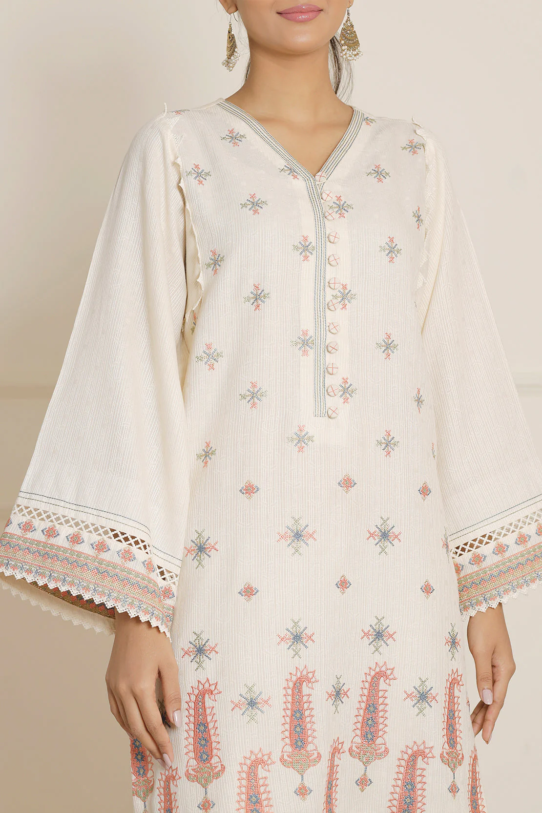 Unstitched Embroidered Self Jacquard 2 Piece (Shirt/Trouser) - Image 7