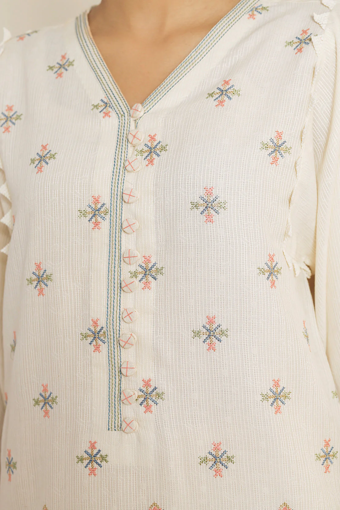 Unstitched Embroidered Self Jacquard 2 Piece (Shirt/Trouser) - Image 8