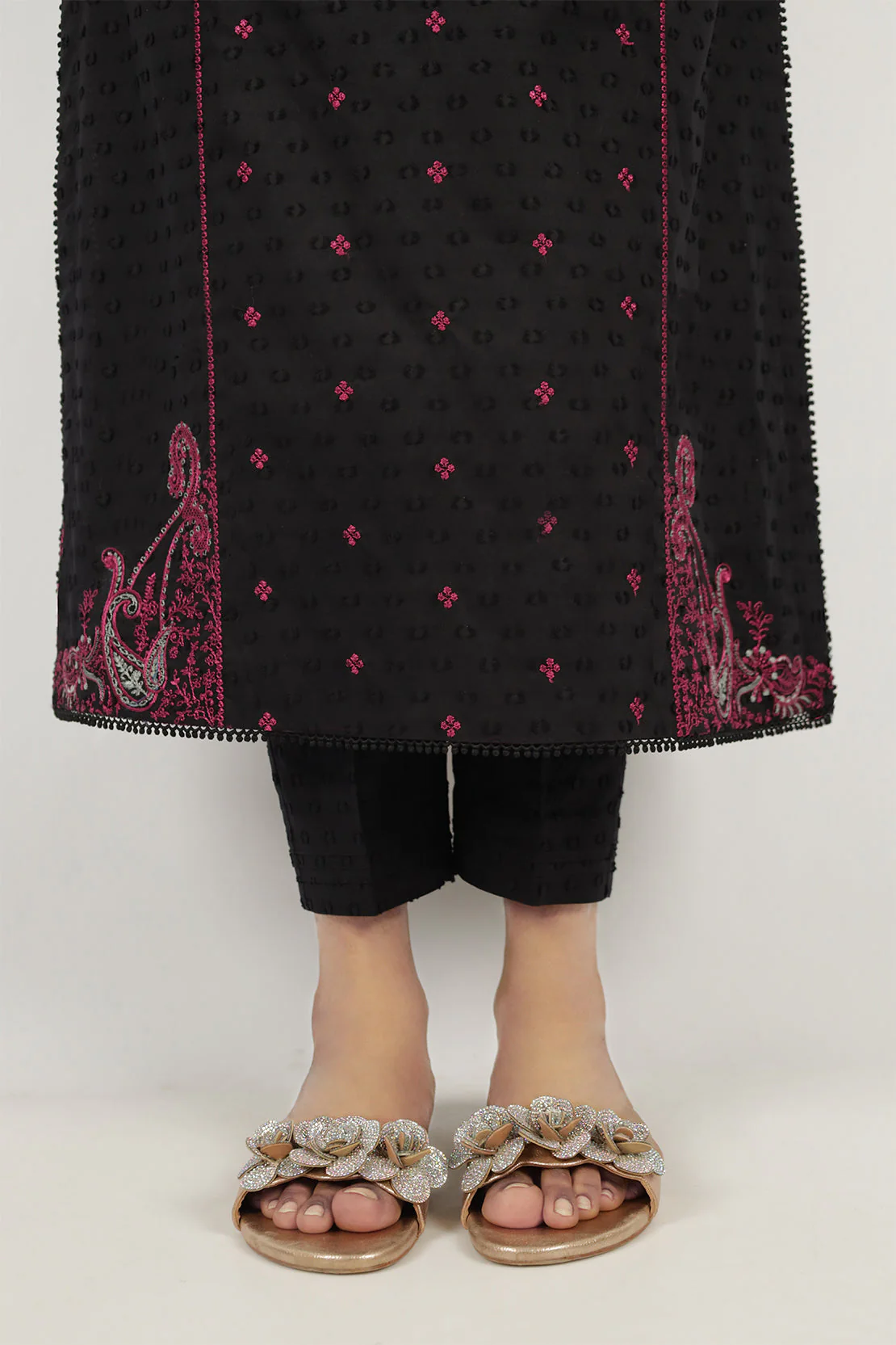 Unstitched Solid Embroidered Self Jacquard 2 Piece (Shirt/Trouser) - Image 6