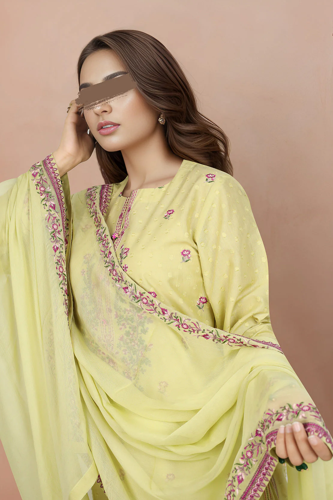 Unstitched Embroidered Self Jacquard 2 Piece (Shirt/Trouser) - Image 3
