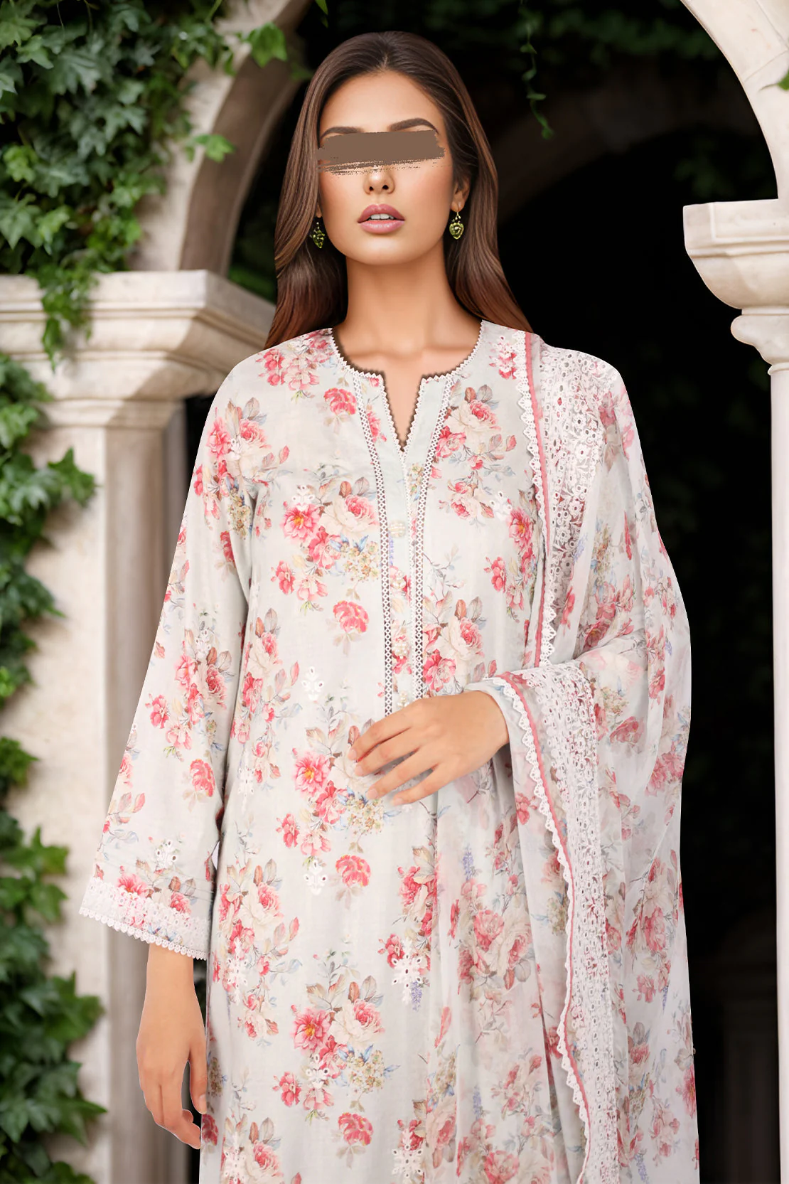 Unstitched Embroidered Self Jacquard 2 Piece (Shirt/Trouser) - Image 2