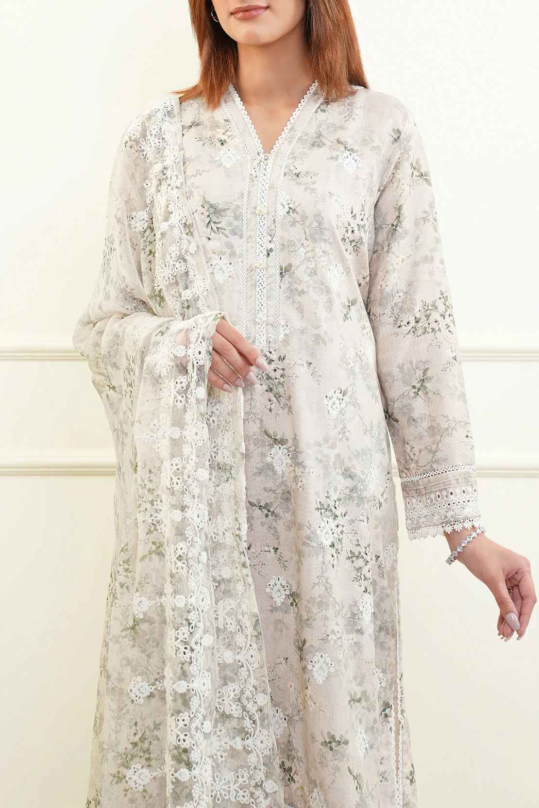 Unstitched Embroidered Self Jacquard 2 Piece (Shirt/Trouser) - Image 8