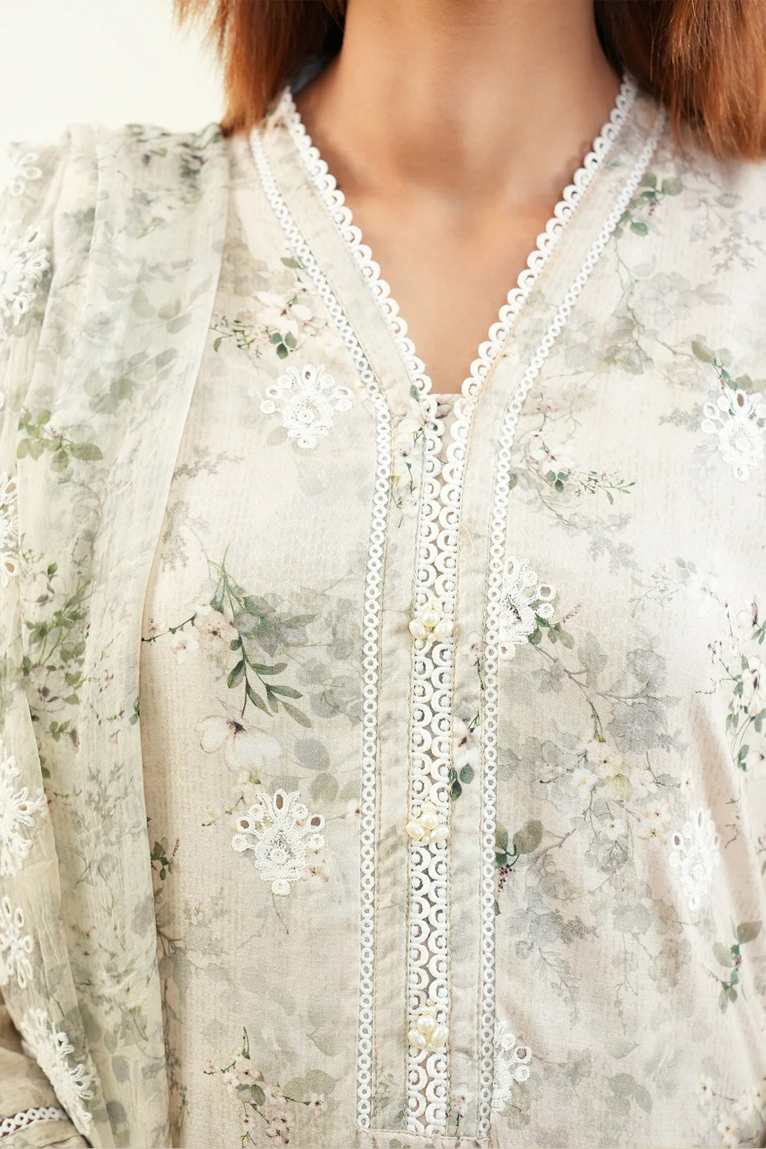 Unstitched Embroidered Self Jacquard 2 Piece (Shirt/Trouser) - Image 9