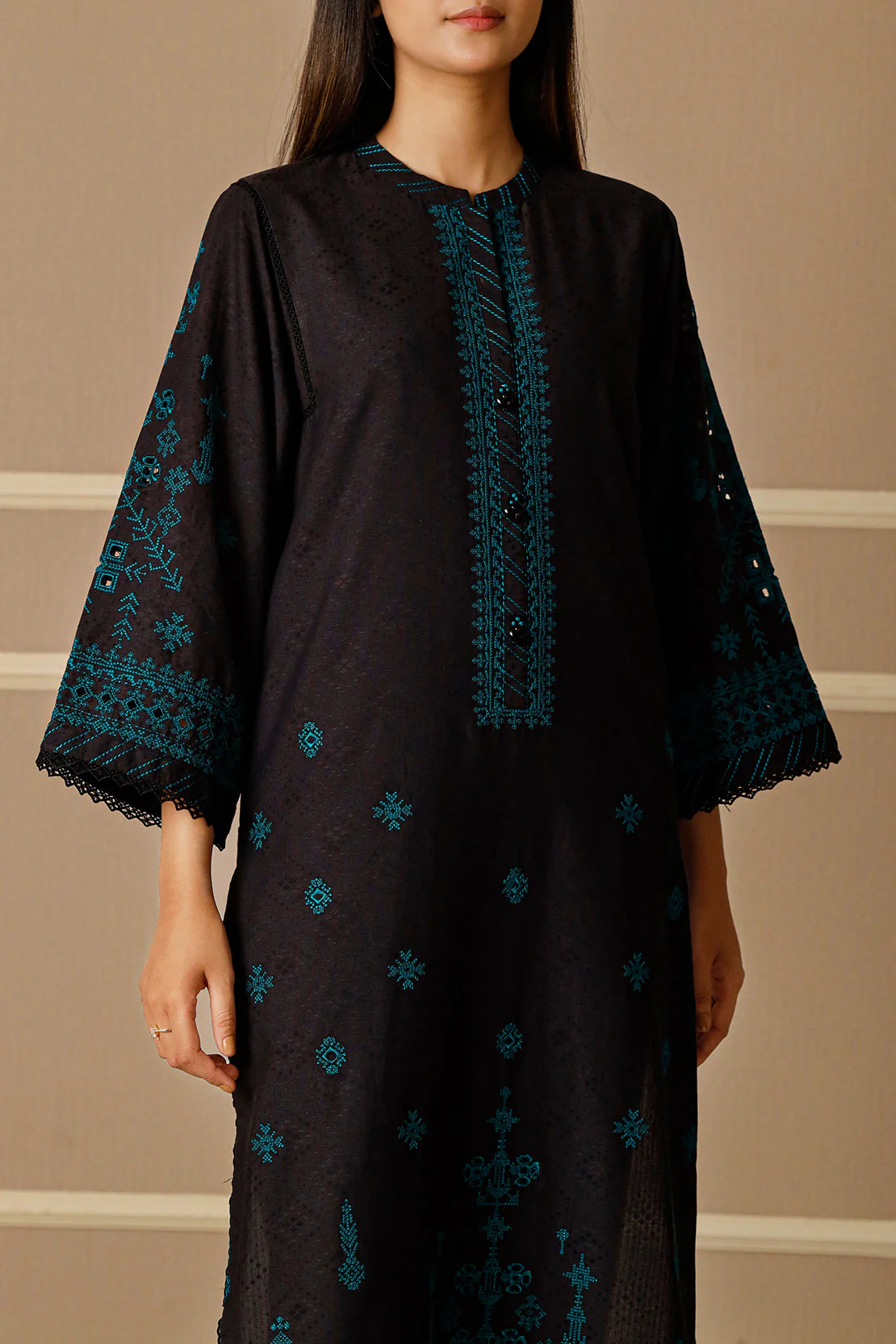 Unstitched  Embroidered Self Jacquard 2 Piece (Shirt/Trouser) - Image 6
