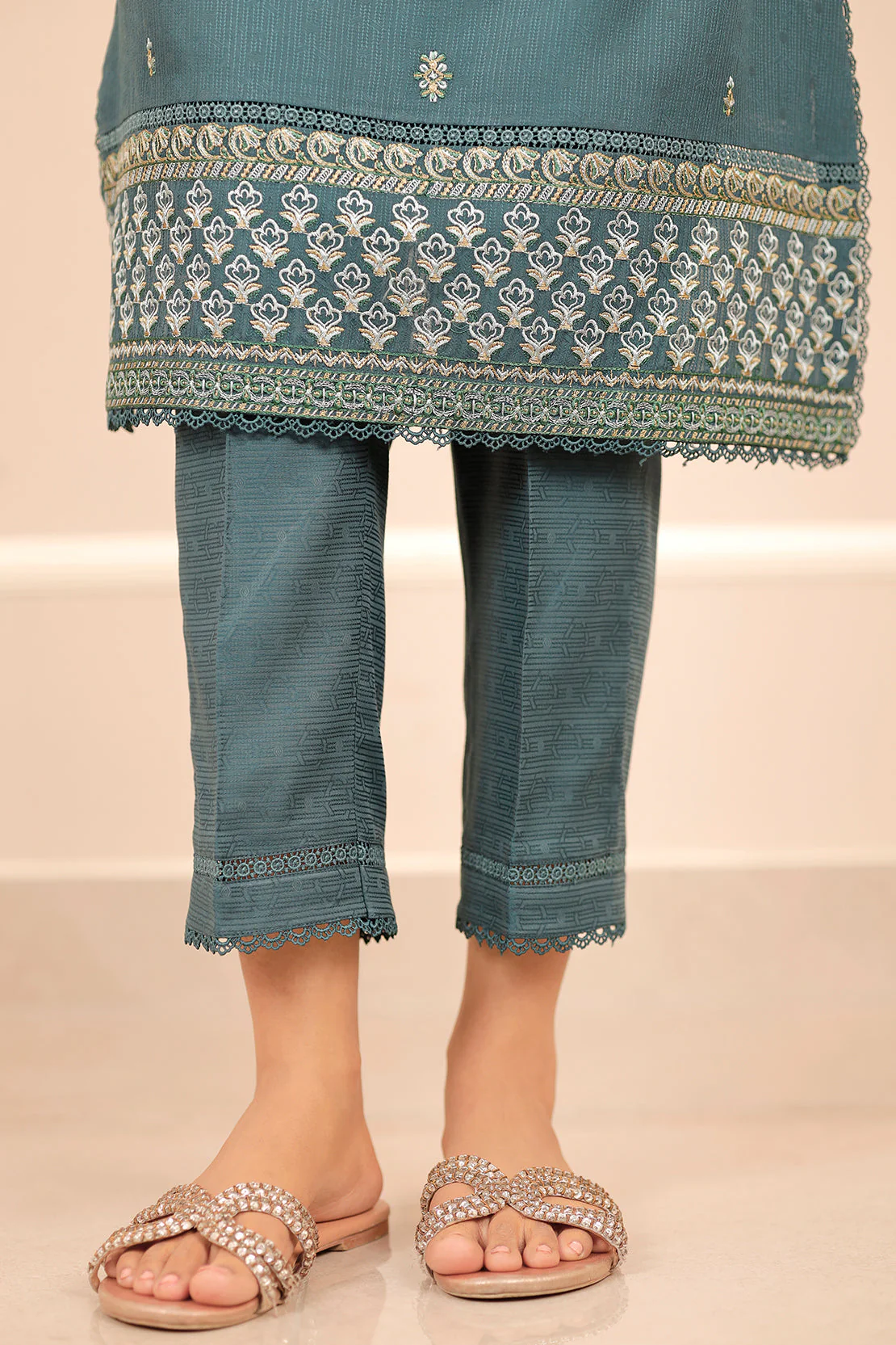 Unstitched  Embroidered Self Jacquard 2 Piece (Shirt/Trouser) - Image 6
