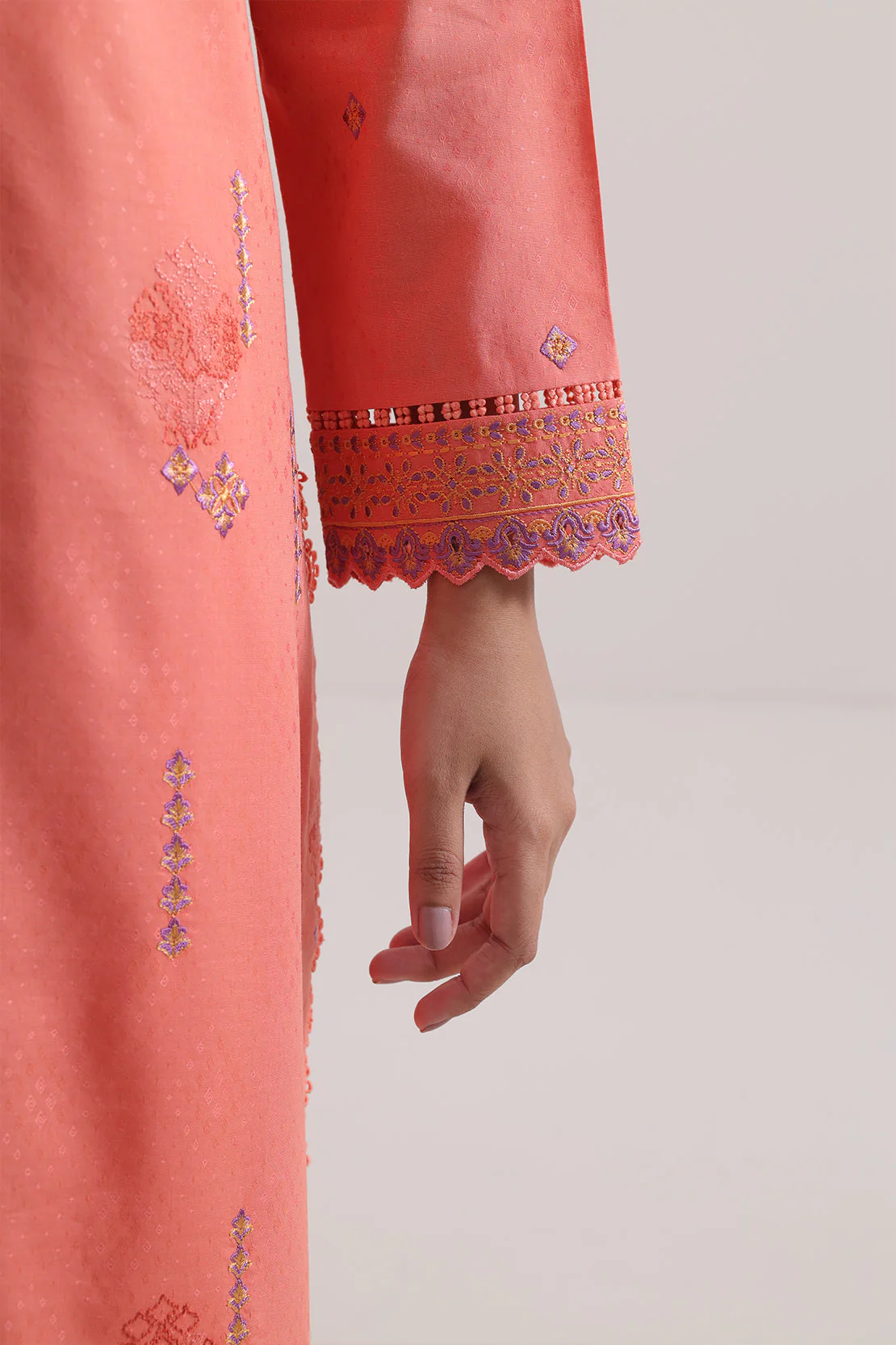 Unstitched Embroidered Self Jacquard 2 Piece (Shirt/Trouser) - Image 4