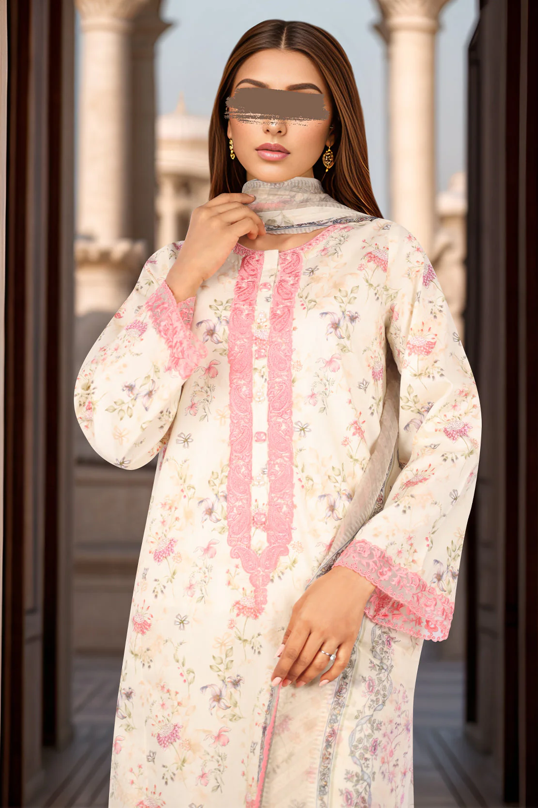 Unstitched Embroidered Self Jacquard 3 Piece - Image 2