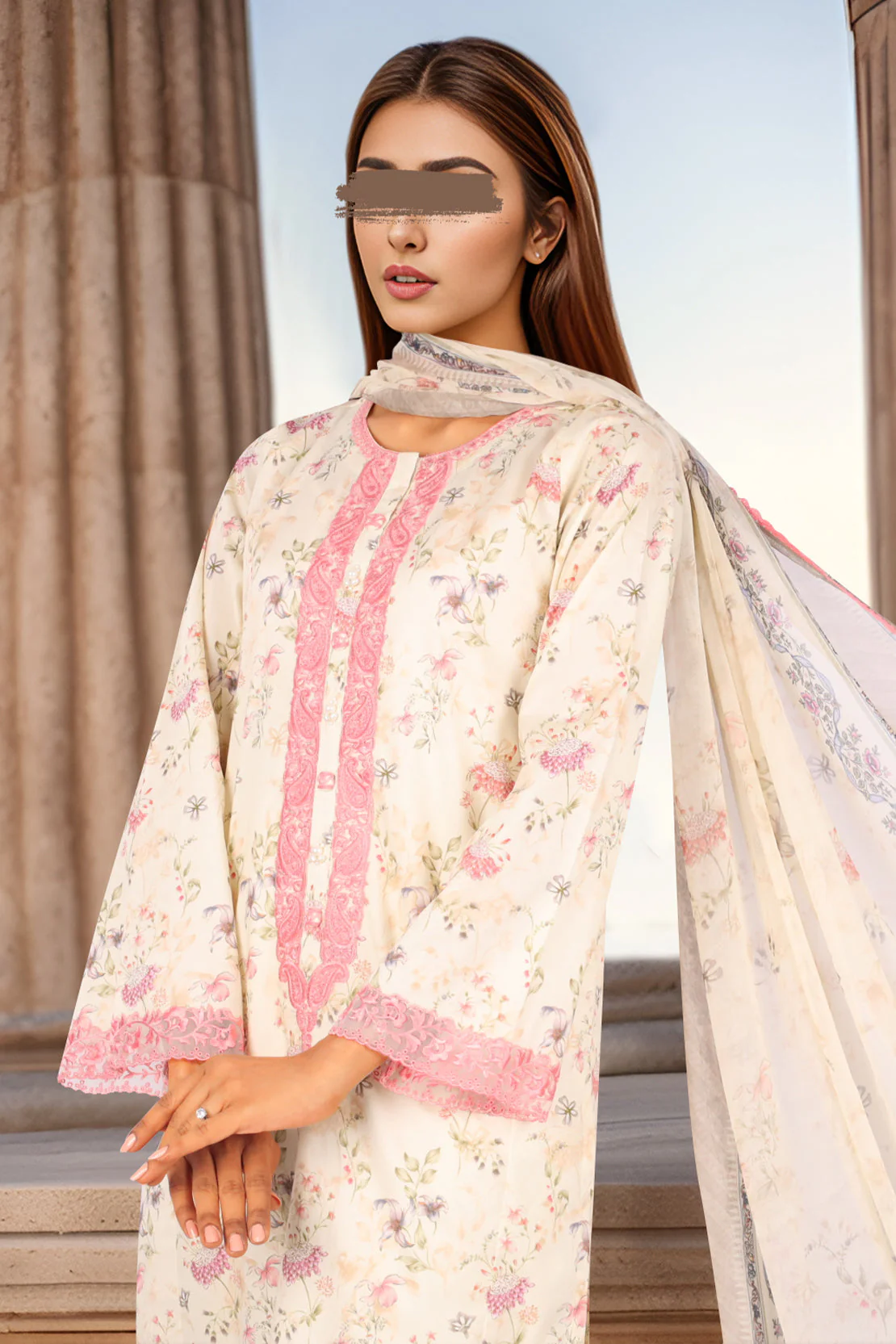Unstitched Embroidered Self Jacquard 3 Piece - Image 3