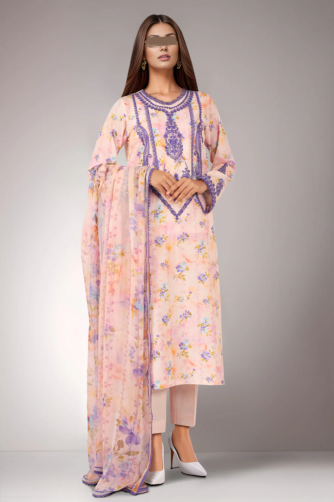 Unstitched Embroidered Self Jacquard 3 Piece