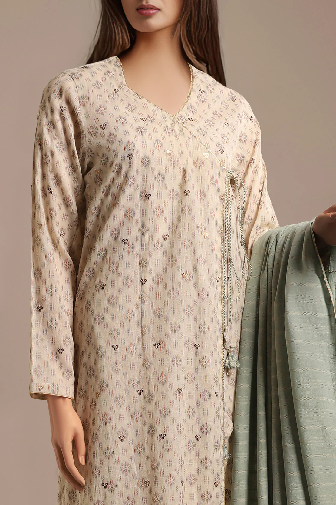 Unstitched Embroidered Self Jacquard 3 Piece