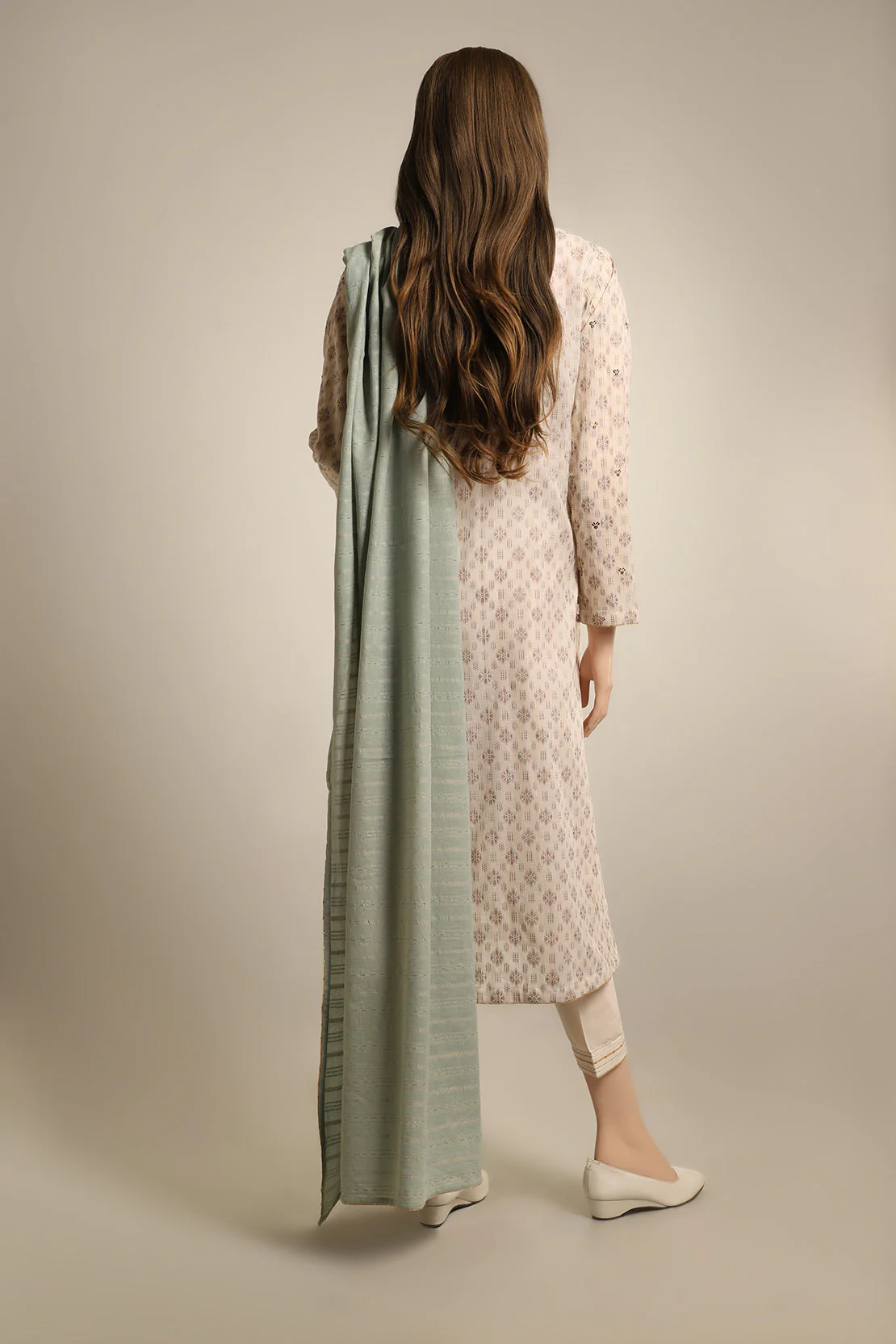 Unstitched Embroidered Self Jacquard 3 Piece - Image 3