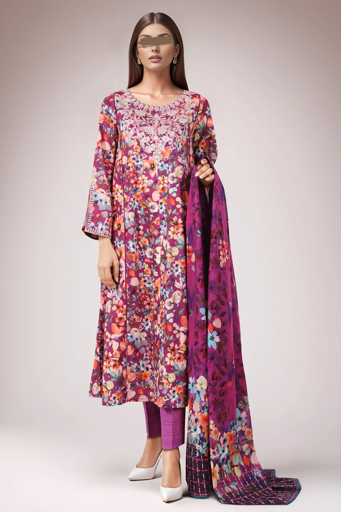 Unstitched Embroidered Self Jacquard 3 Piece