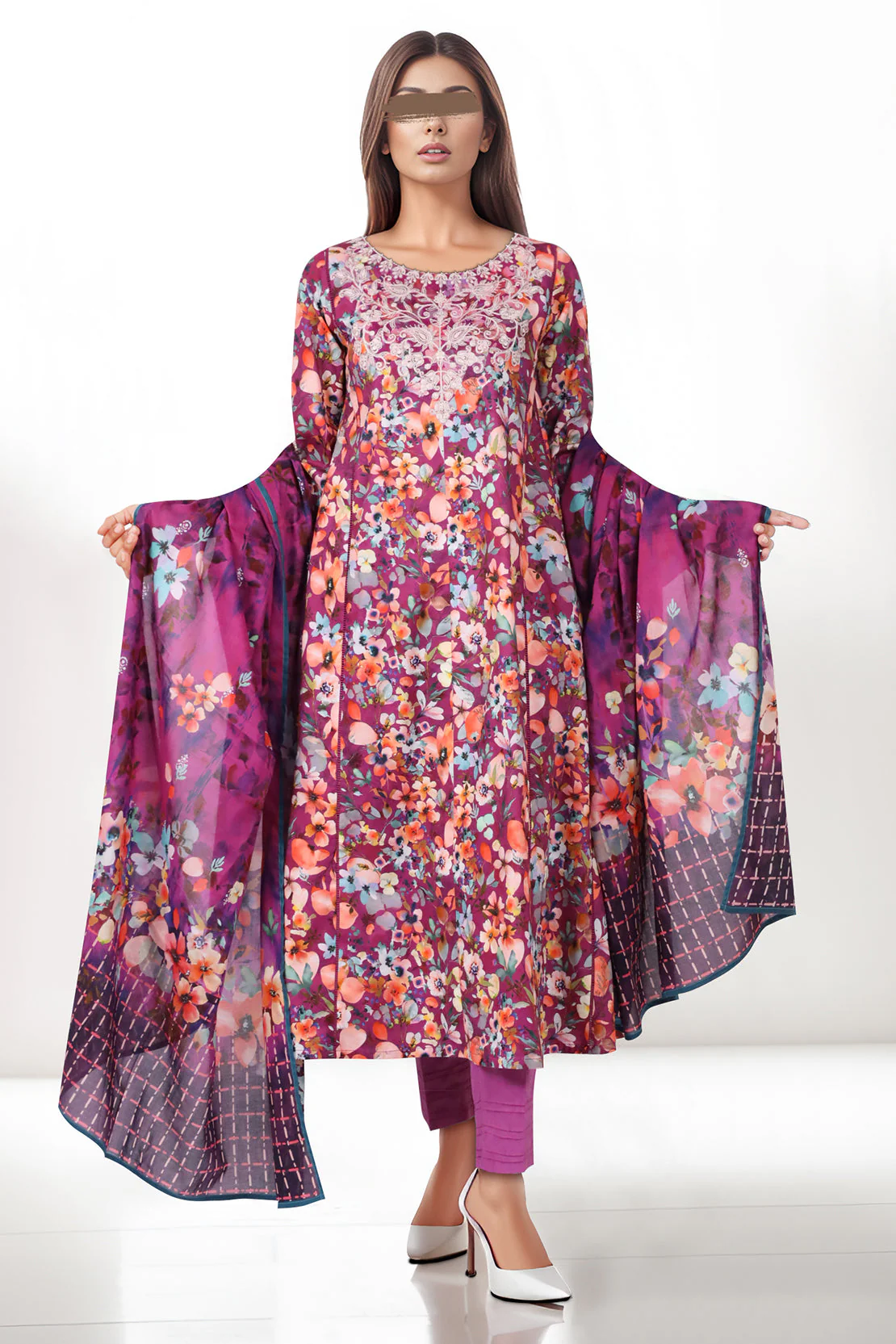 Unstitched Embroidered Self Jacquard 3 Piece - Image 2