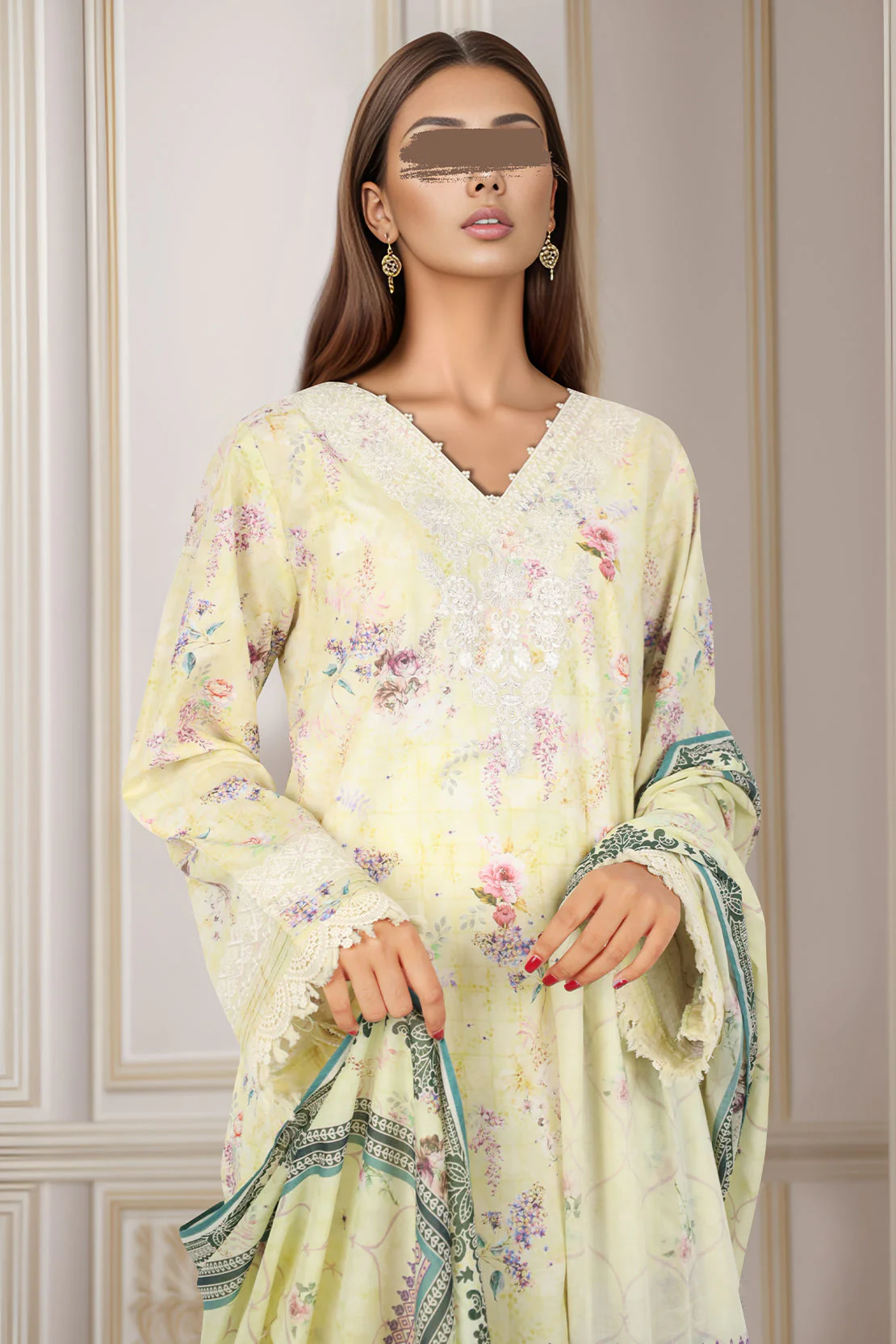 Unstitched Embroidered Self Jacquard 3 Piece - Image 2