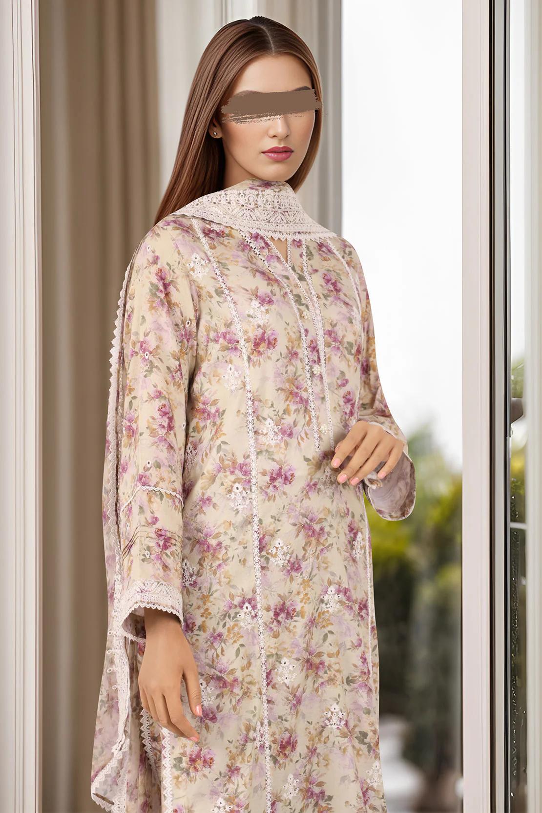 Unstitched Embroidered Self Jacquard 3 Piece - Image 4