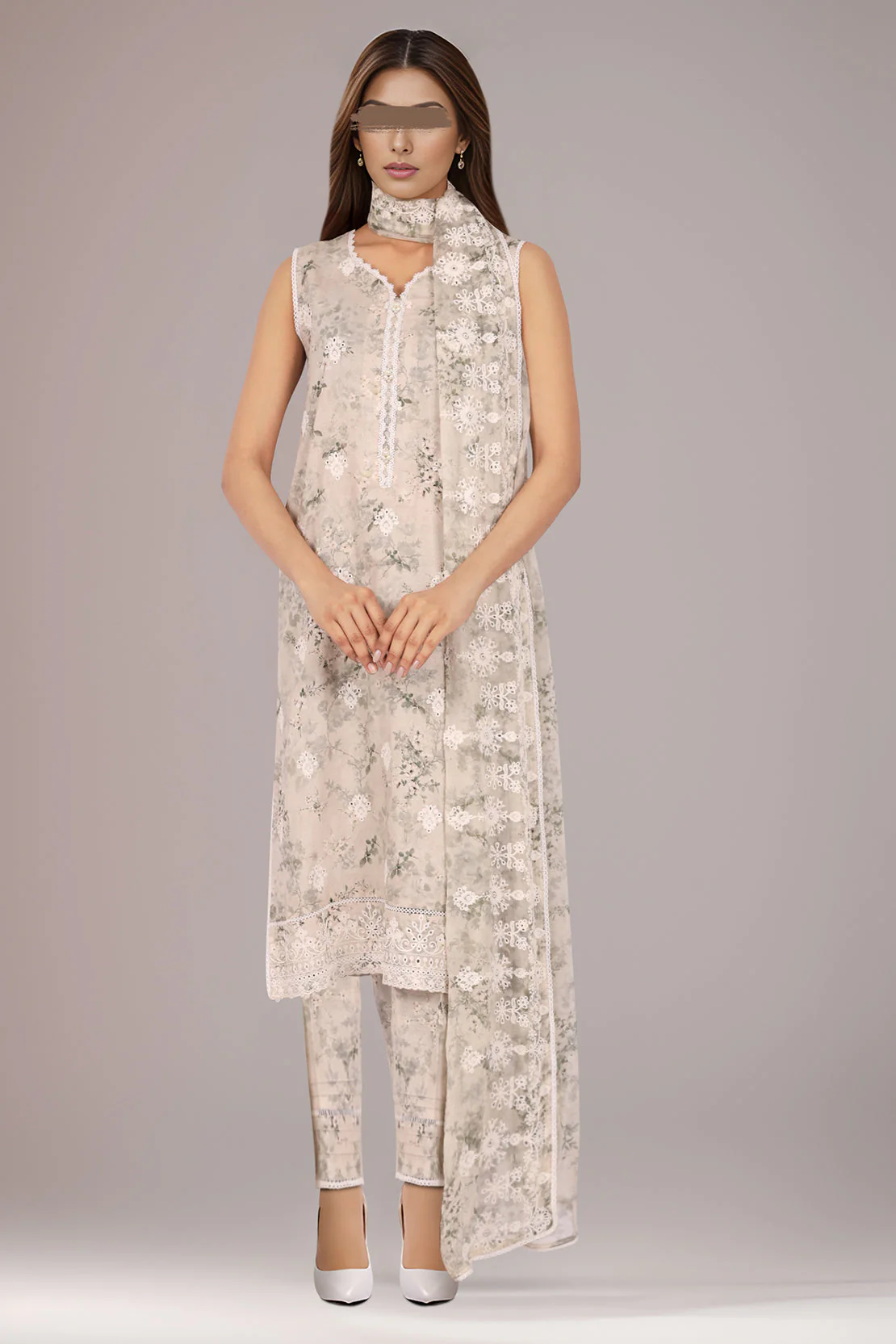 Unstitched Embroidered Self Jacquard 3 Piece