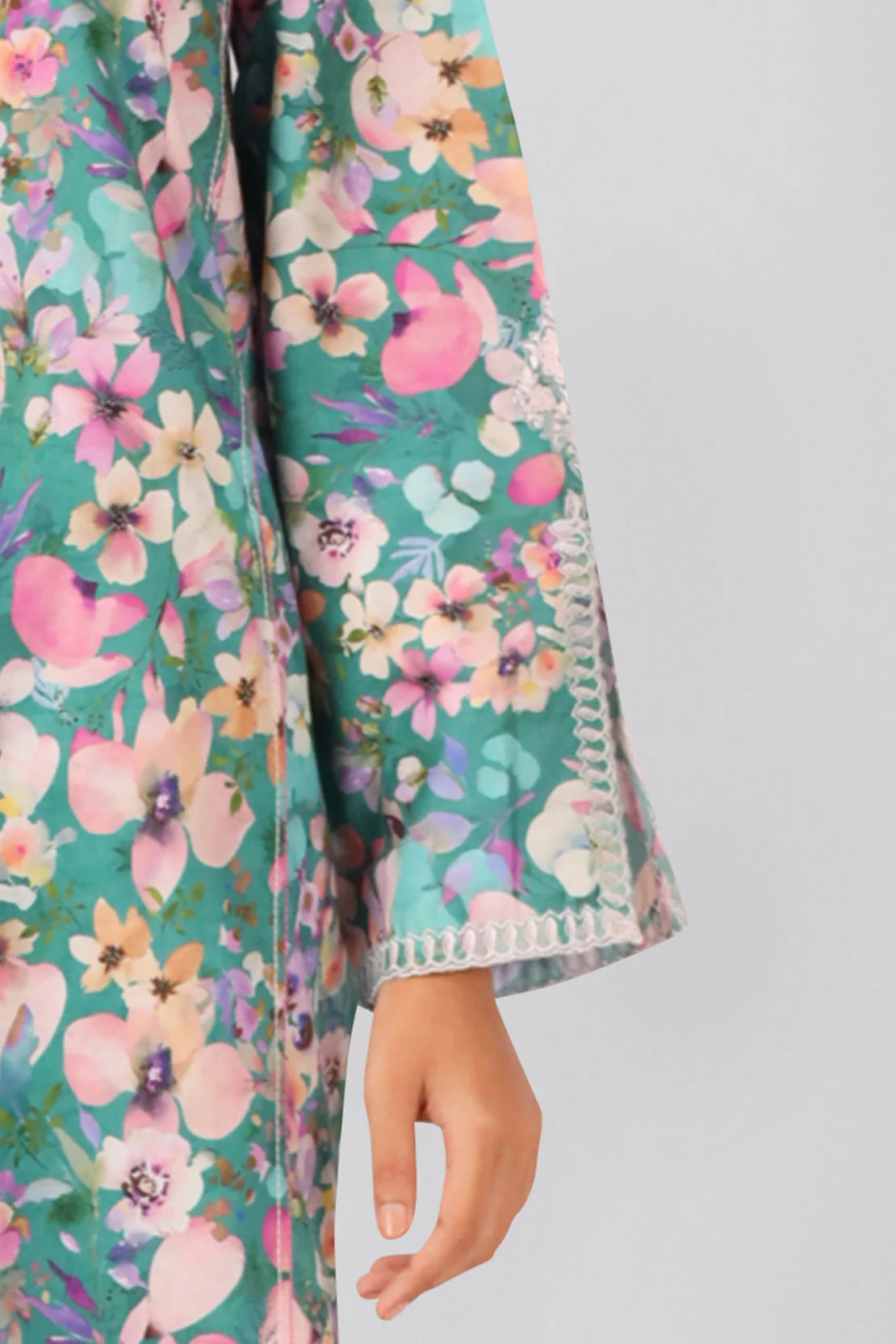 Unstitched Embroidered Self Jacquard 3 Piece With Chiffon Dupatta - Image 3