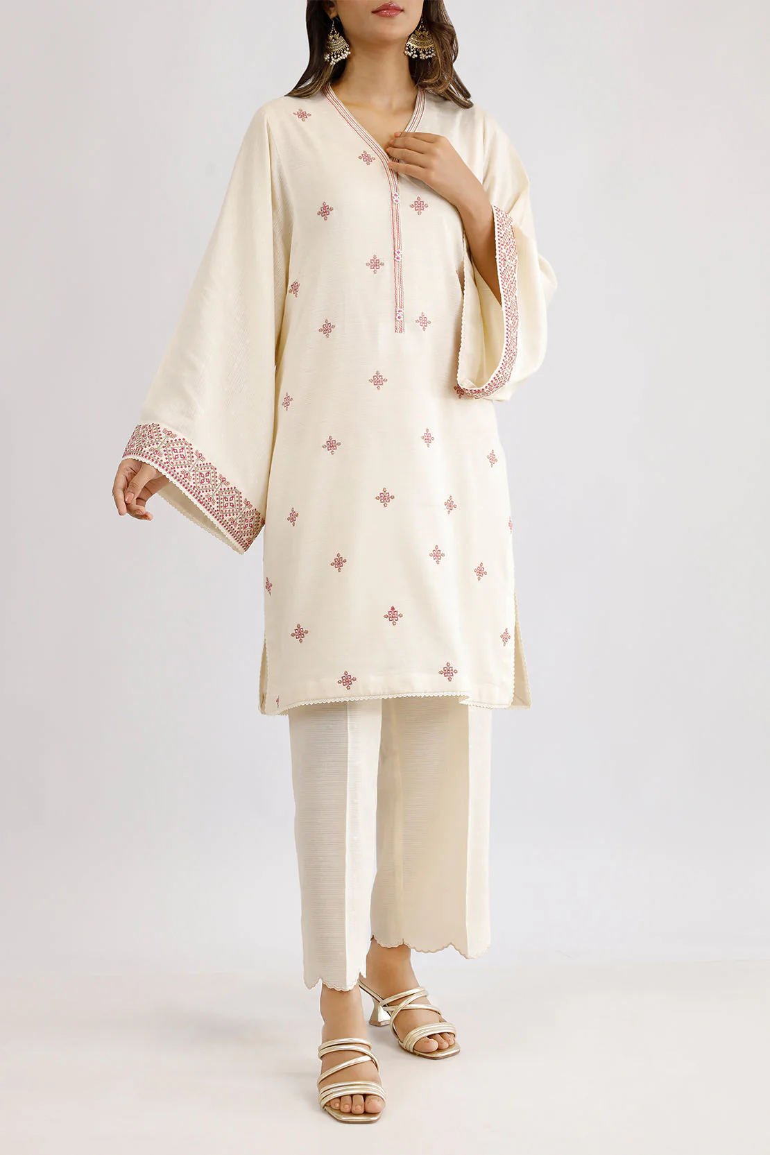 Unstitched Embroidered Self Jacquard 3 Piece - Image 6