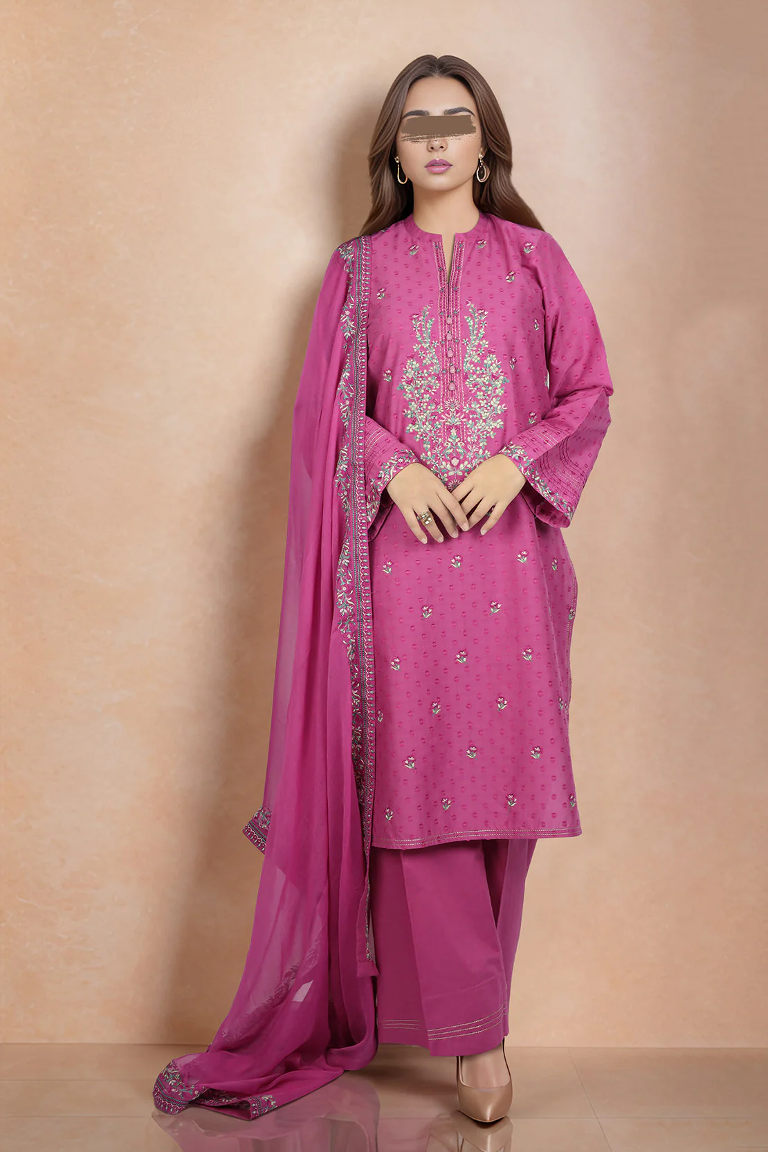 Unstitched Embroidered Self Jacquard 3 Piece - Image 2