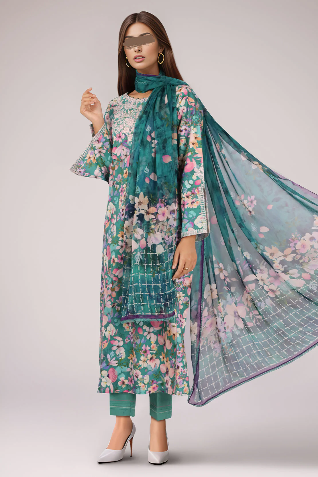 Unstitched Embroidered Self Jacquard 3 Piece - Image 3