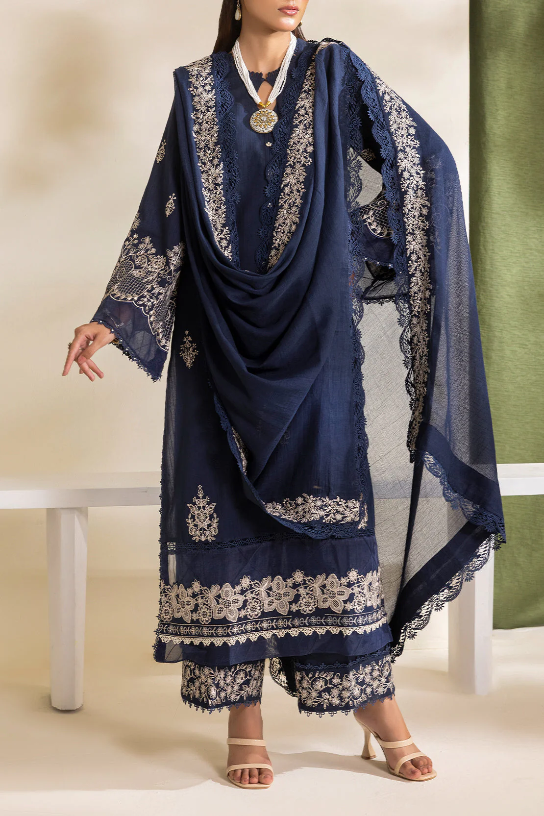 Unstitched Embroidered Self Jacquard 3 Piece - Image 3