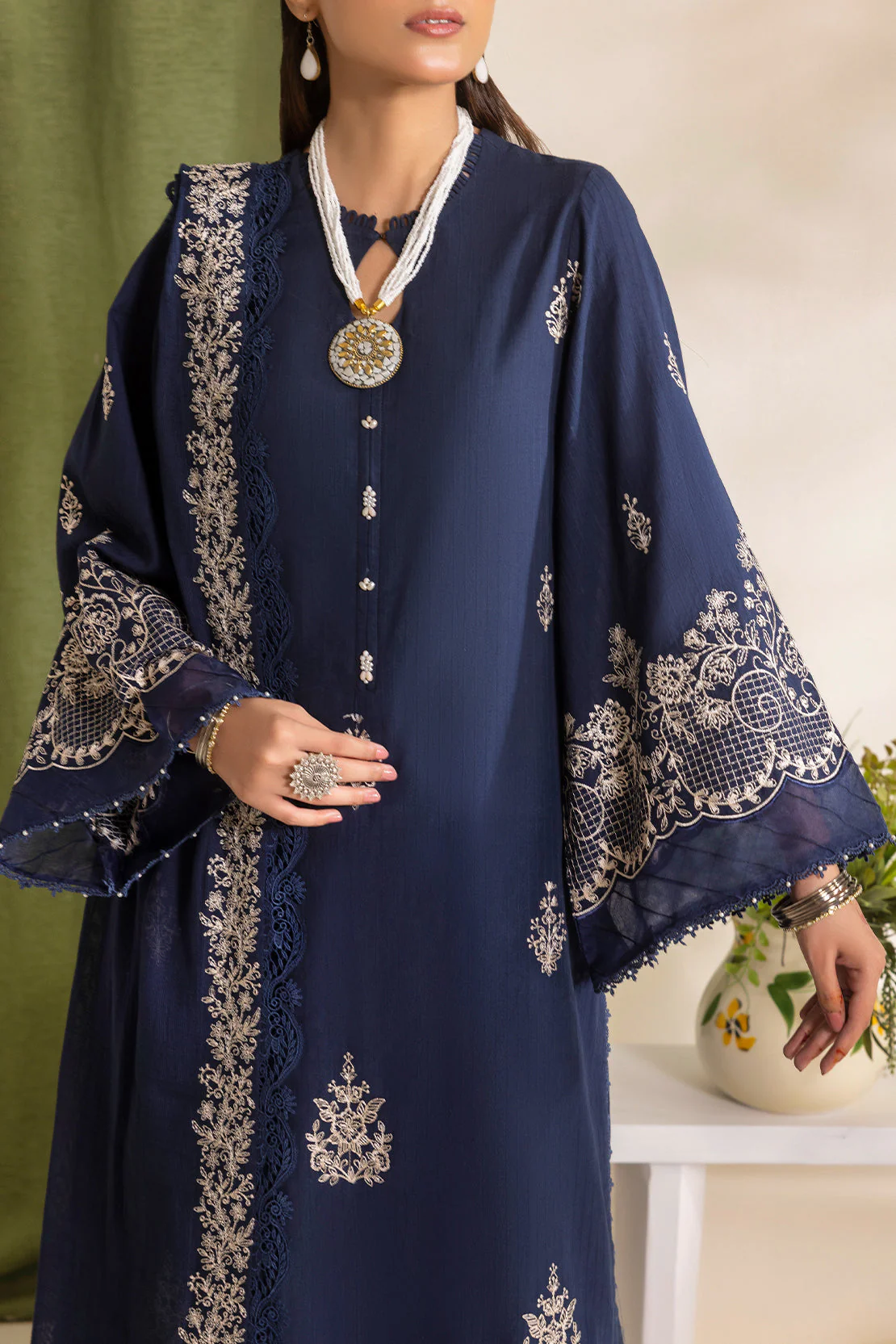 Unstitched Embroidered Self Jacquard 3 Piece - Image 4