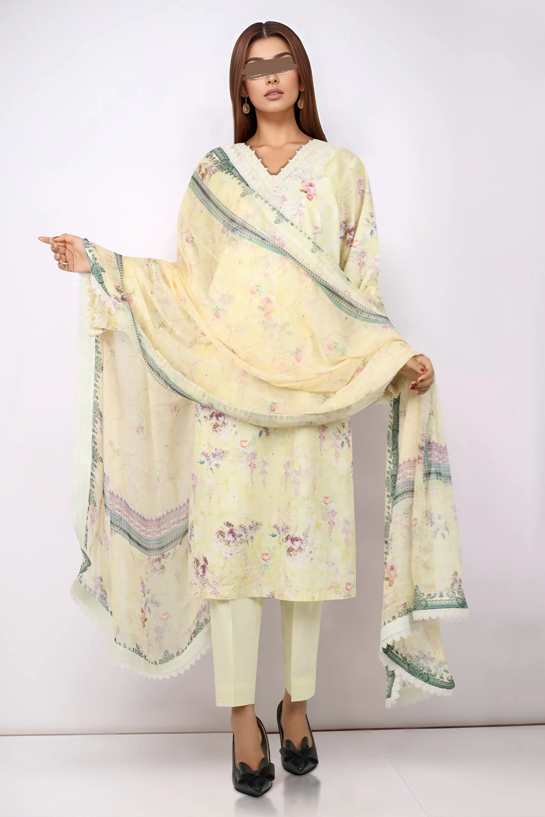 Unstitched Embroidered Self Jacquard Shirt