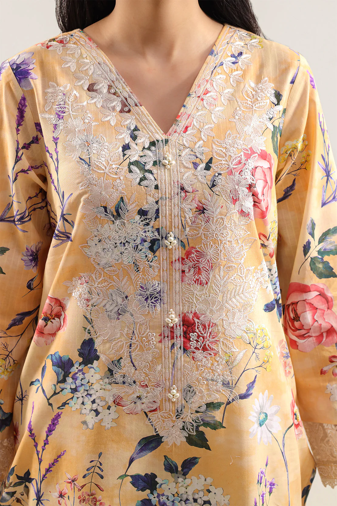 Unstitched Embroidered Strip Lawn 3 Piece - Image 4
