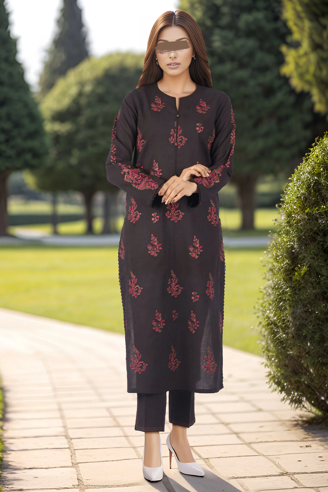 Unstitched embroidered khaddar 2 piece Shirt Trouser - Image 2