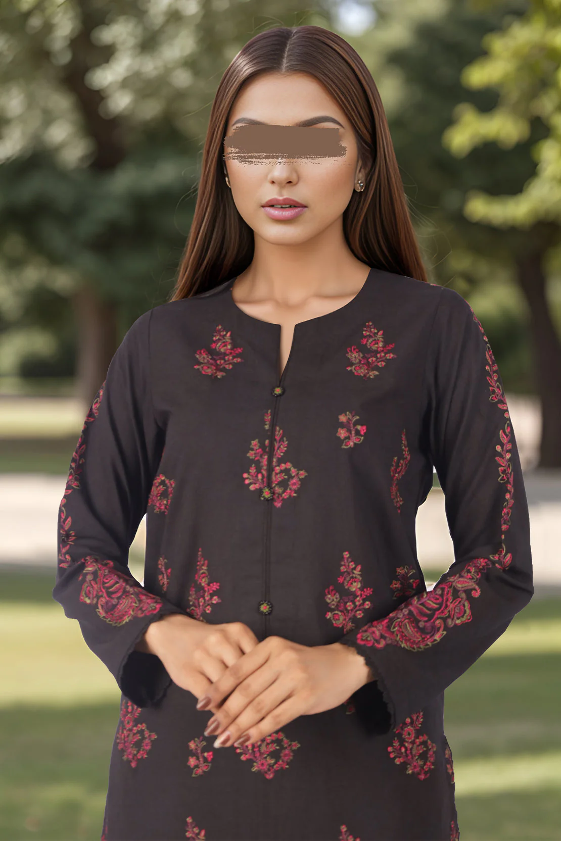 Unstitched embroidered khaddar 2 piece Shirt Trouser - Image 3