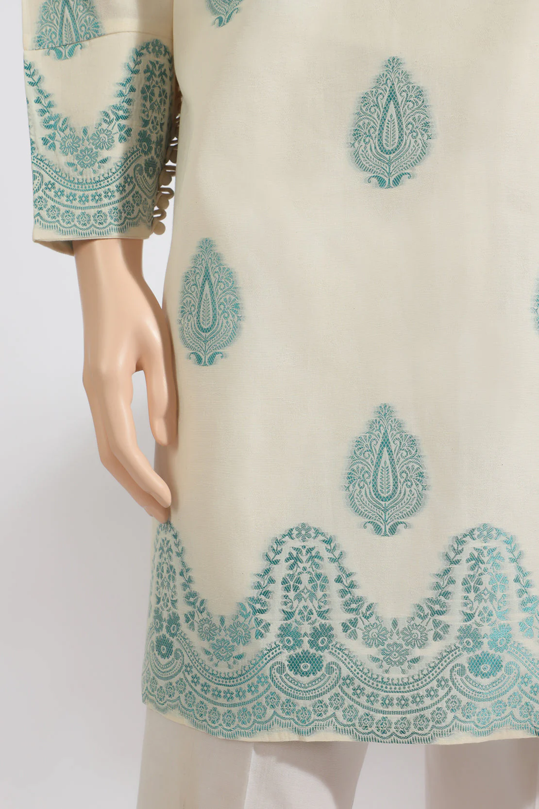 Unstitched Jacquard Cotton 2 Piece (Shirt/Dupatta) - Image 5