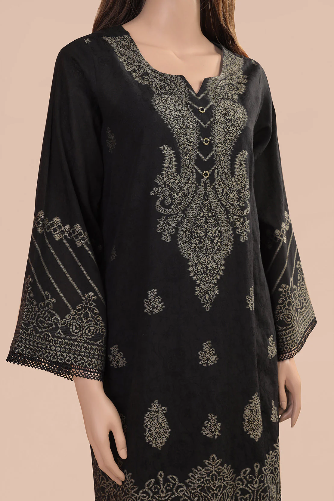 Unstitched Jacquard Cotton 2 Piece (Shirt/Dupatta)