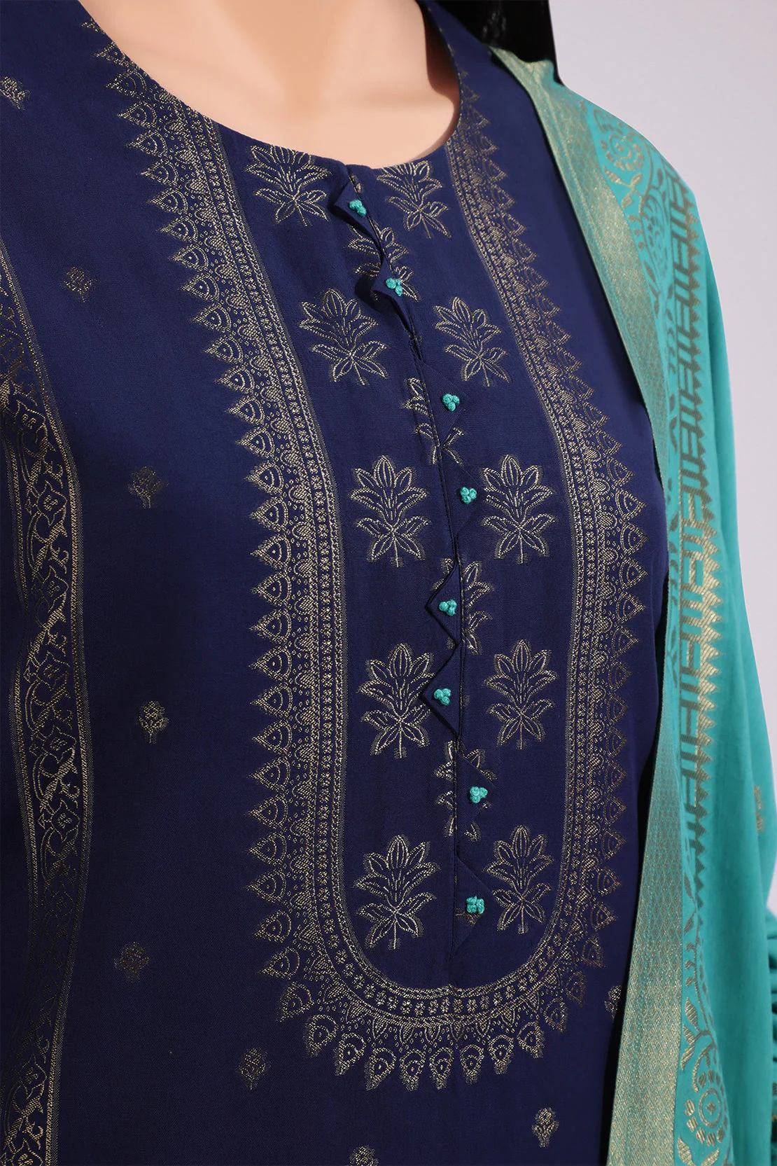 Unstitched Jacquard Cotton 2 Piece (Shirt/Dupatta) - Image 2