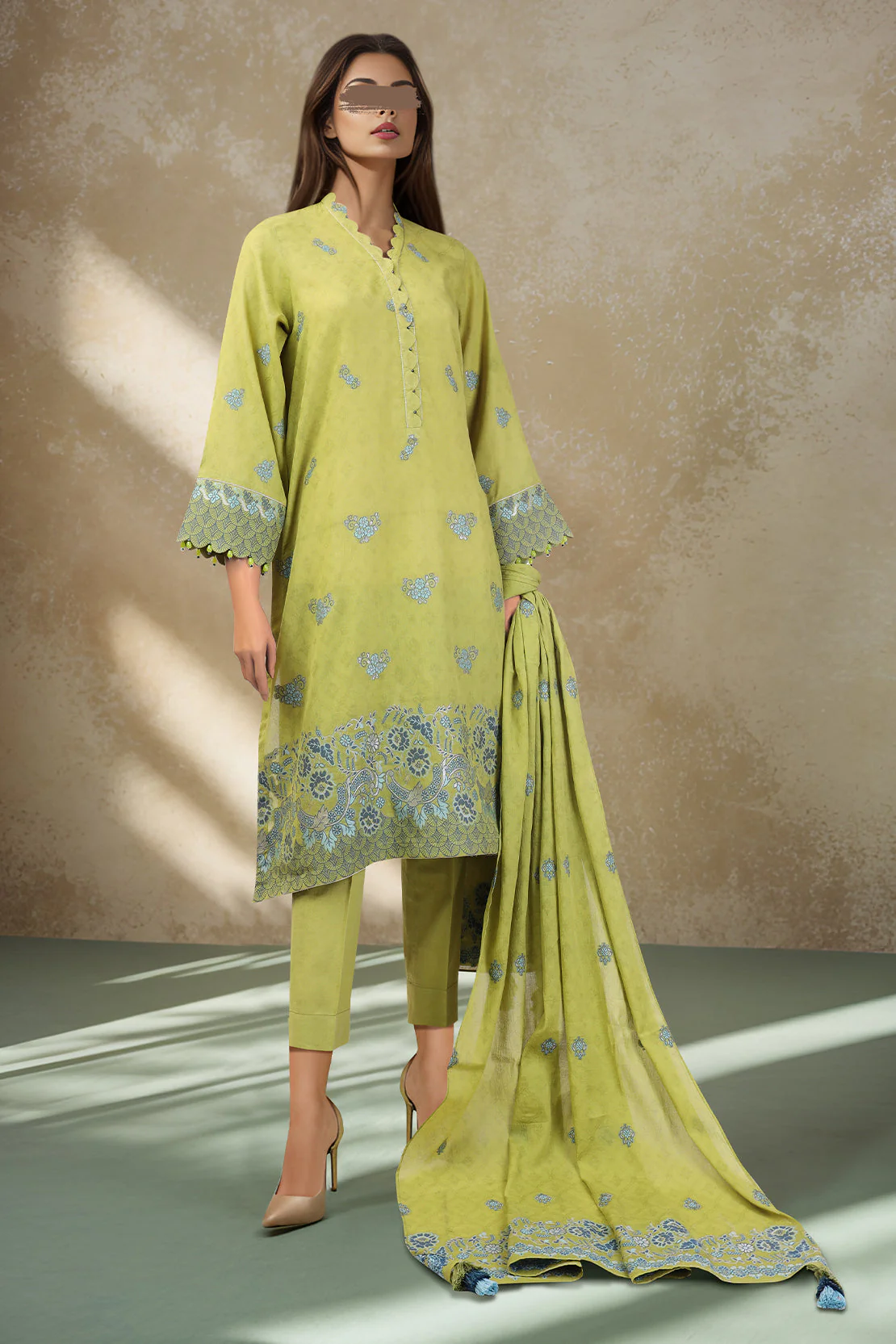 Unstitched Jacquard Cotton 2 Piece (Shirt/Dupatta)