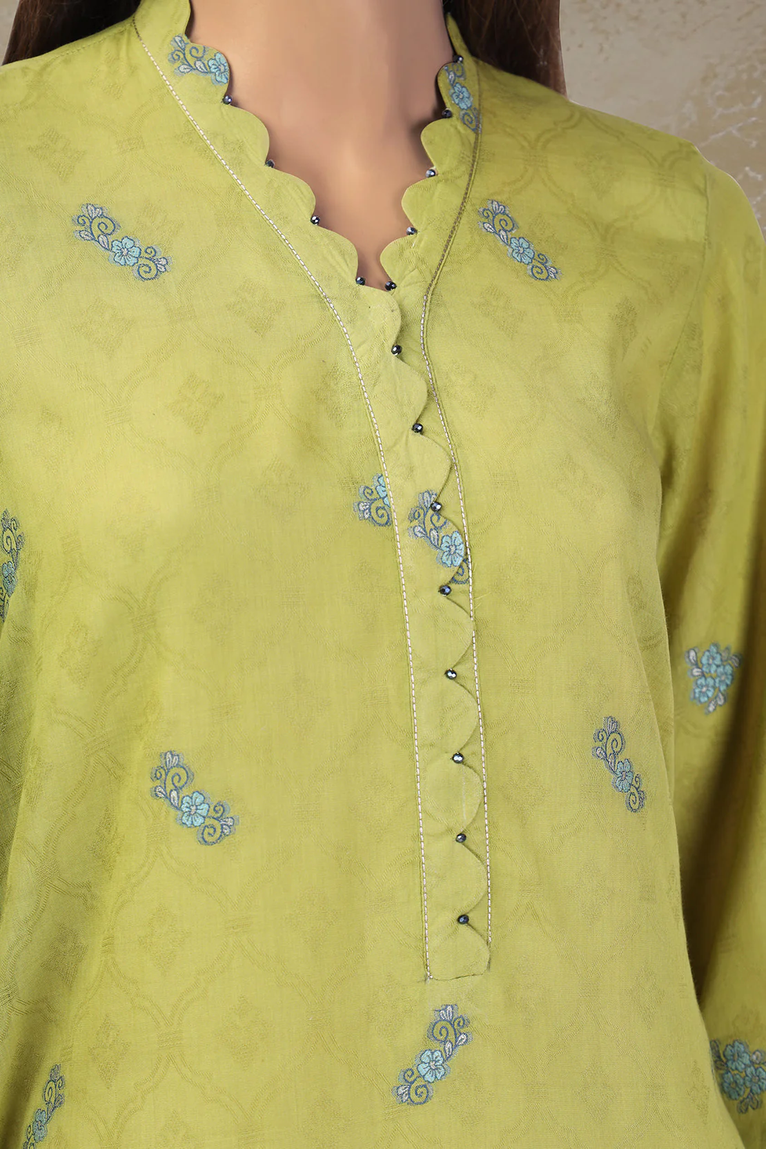 Unstitched Jacquard Cotton 2 Piece (Shirt/Dupatta) - Image 2