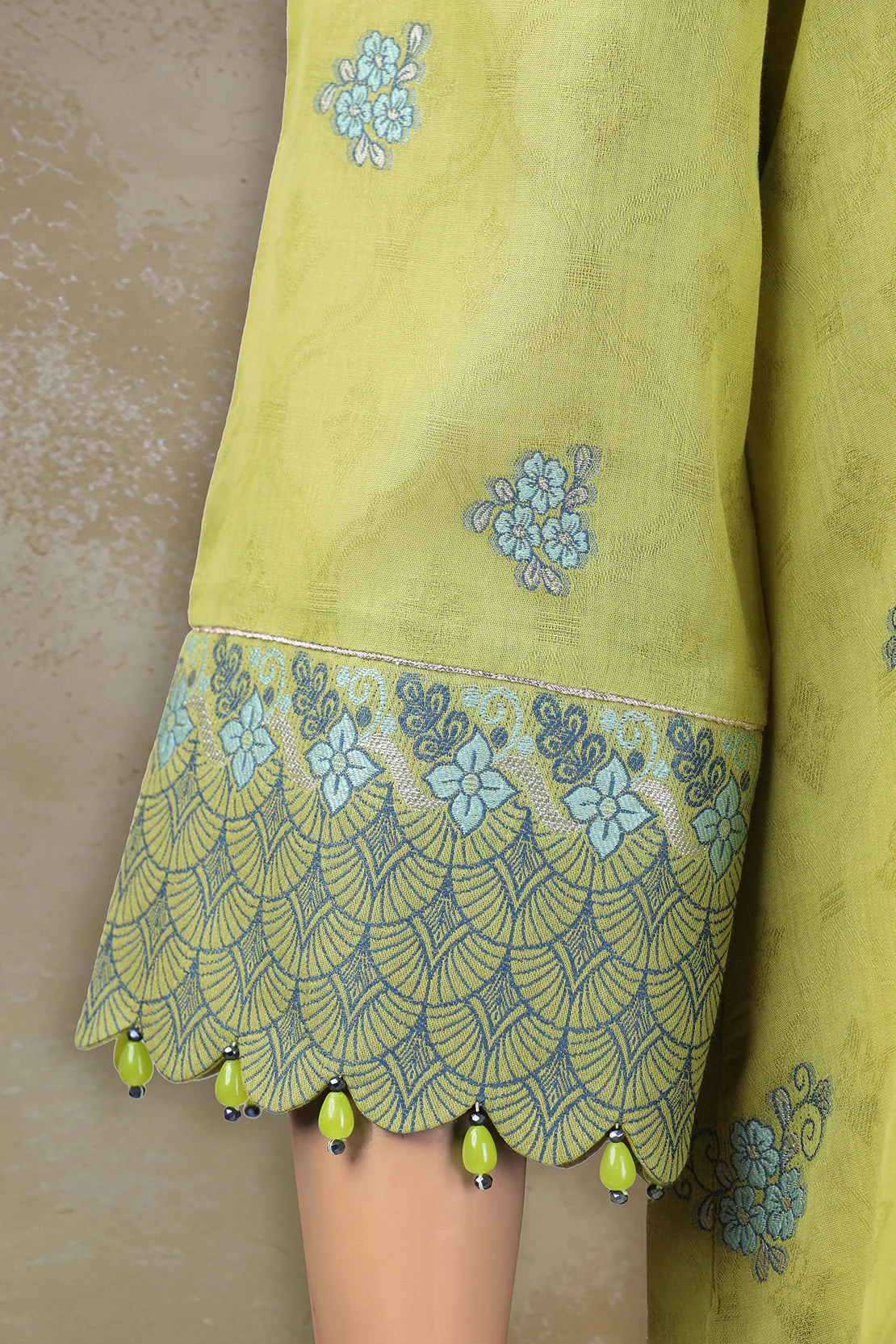 Unstitched Jacquard Cotton 2 Piece (Shirt/Dupatta) - Image 3