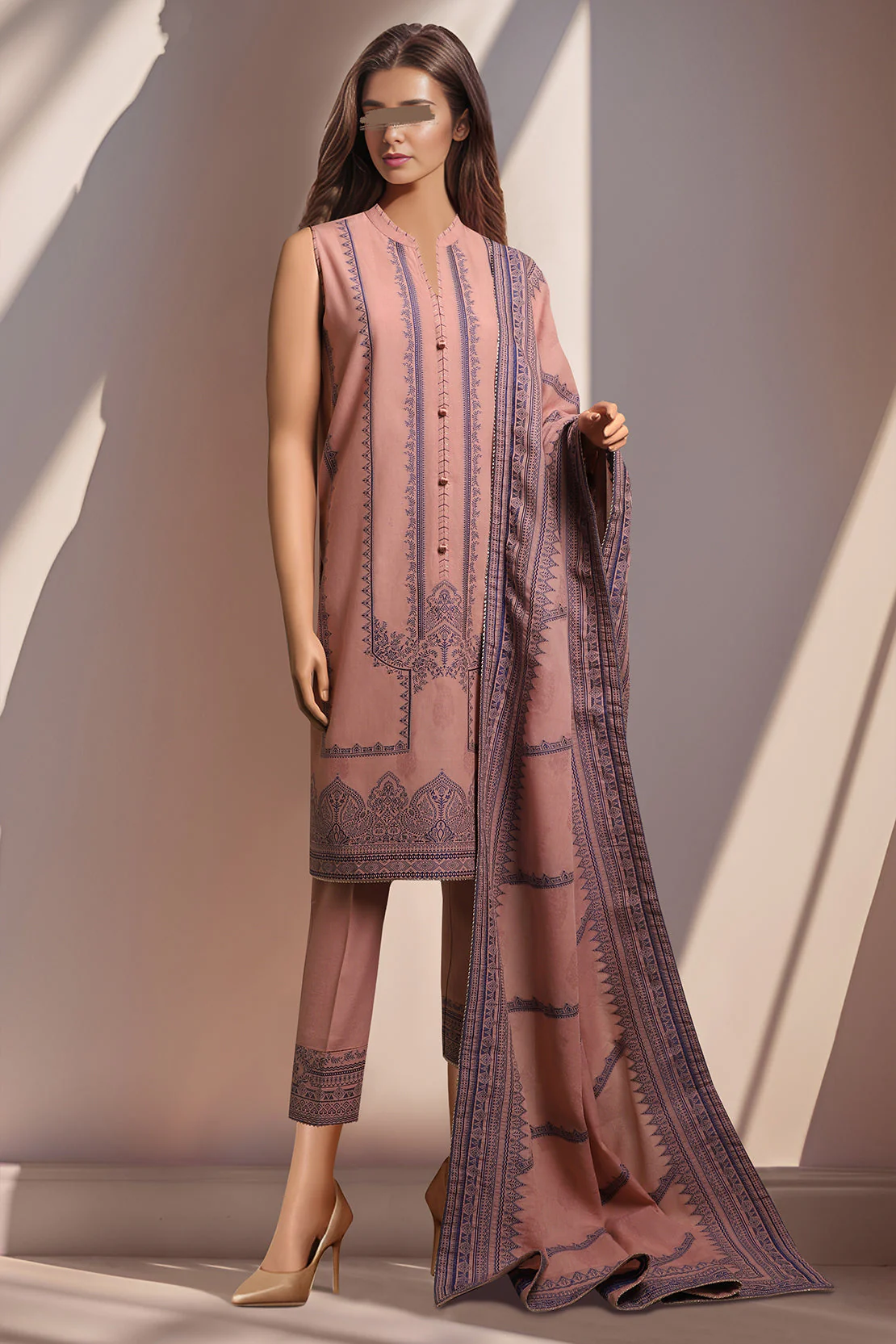 Unstitched Jacquard Cotton 2 Piece (Shirt/Dupatta)