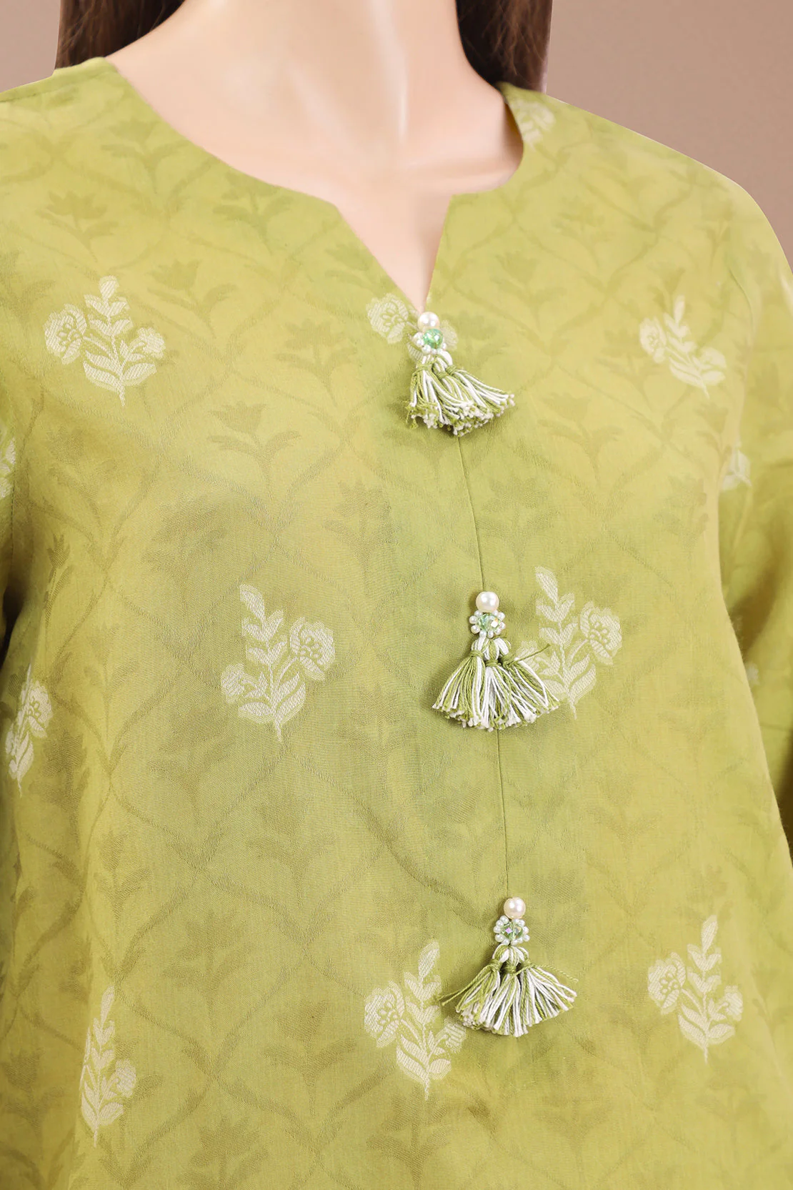 Unstitched Jacquard Cotton 2 Piece (Shirt/Dupatta) - Image 2