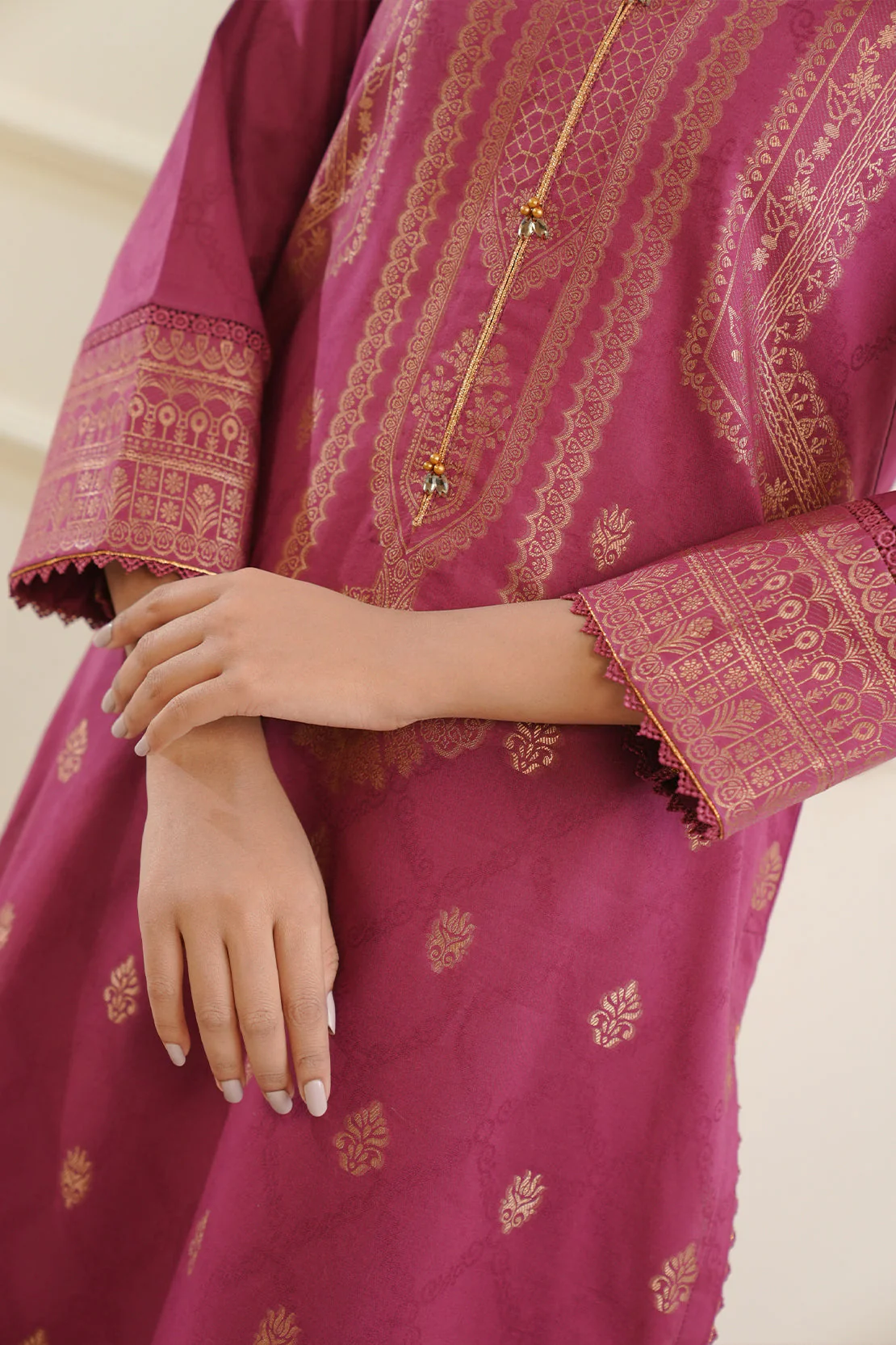 Unstitched Jacquard Cotton 2 Piece (Shirt/Dupatta) - Image 7