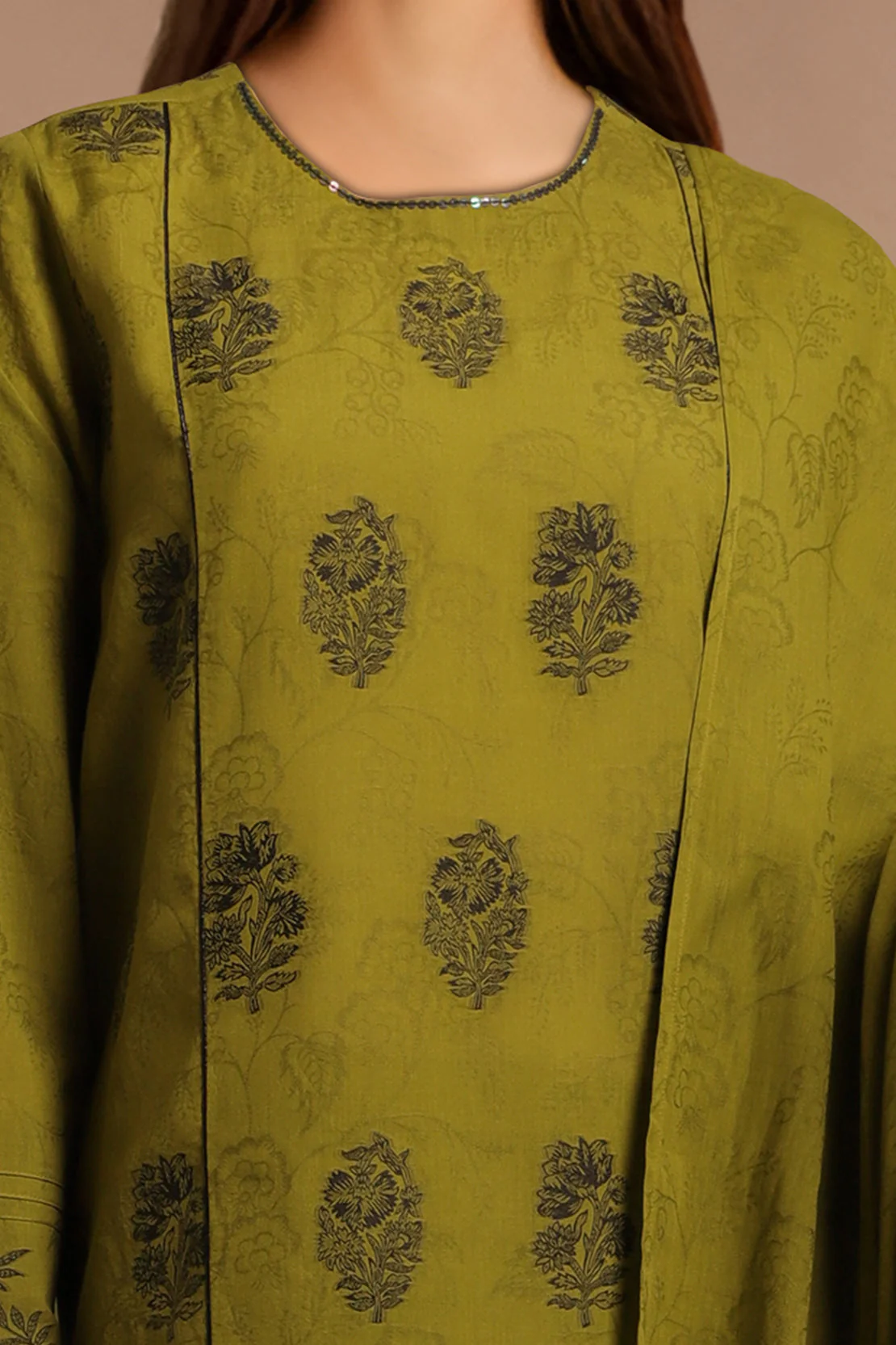 Unstitched Jacquard Cotton 2 Piece (Shirt/Dupatta) - Image 3
