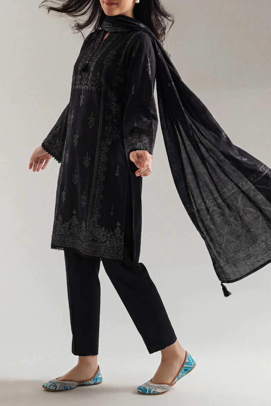 Unstitched Jacquard Cotton 2 Piece (Shirt/Dupatta)