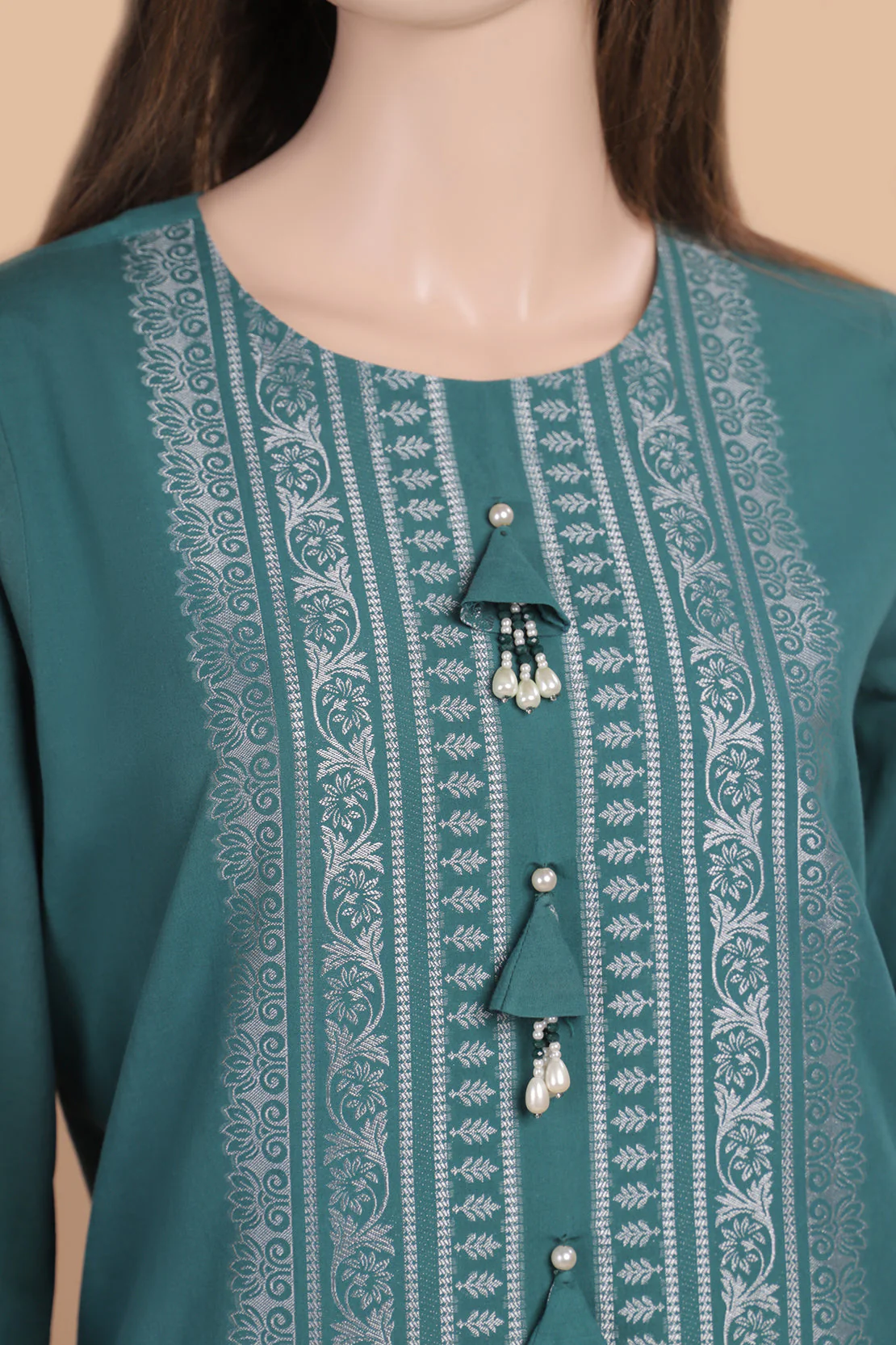 Unstitched Jacquard Cotton 2 Piece (Shirt/Dupatta) - Image 3