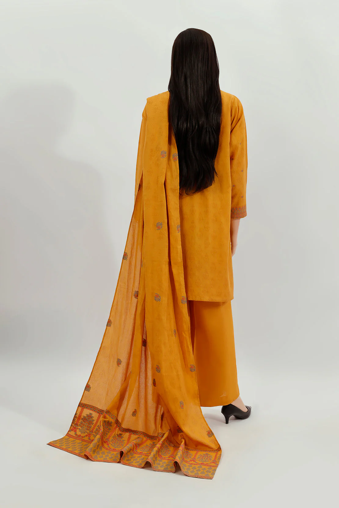 Unstitched Jacquard Cotton 2 Piece (Shirt/Dupatta) - Image 2