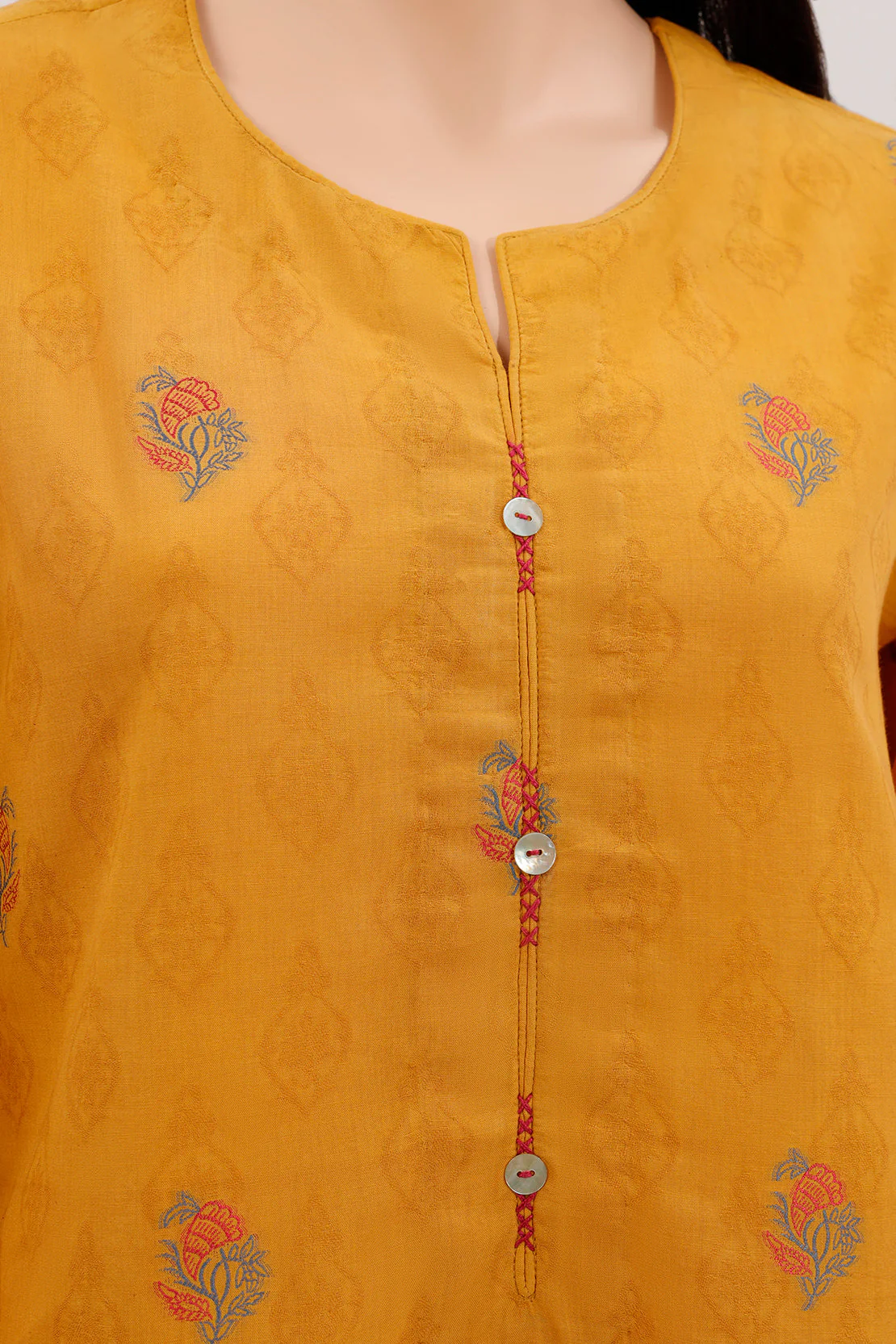 Unstitched Jacquard Cotton 2 Piece (Shirt/Dupatta) - Image 3