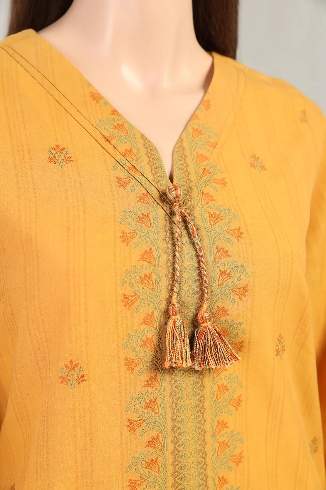 Unstitched Jacquard Cotton 2 Piece (Shirt/Dupatta) - Image 3