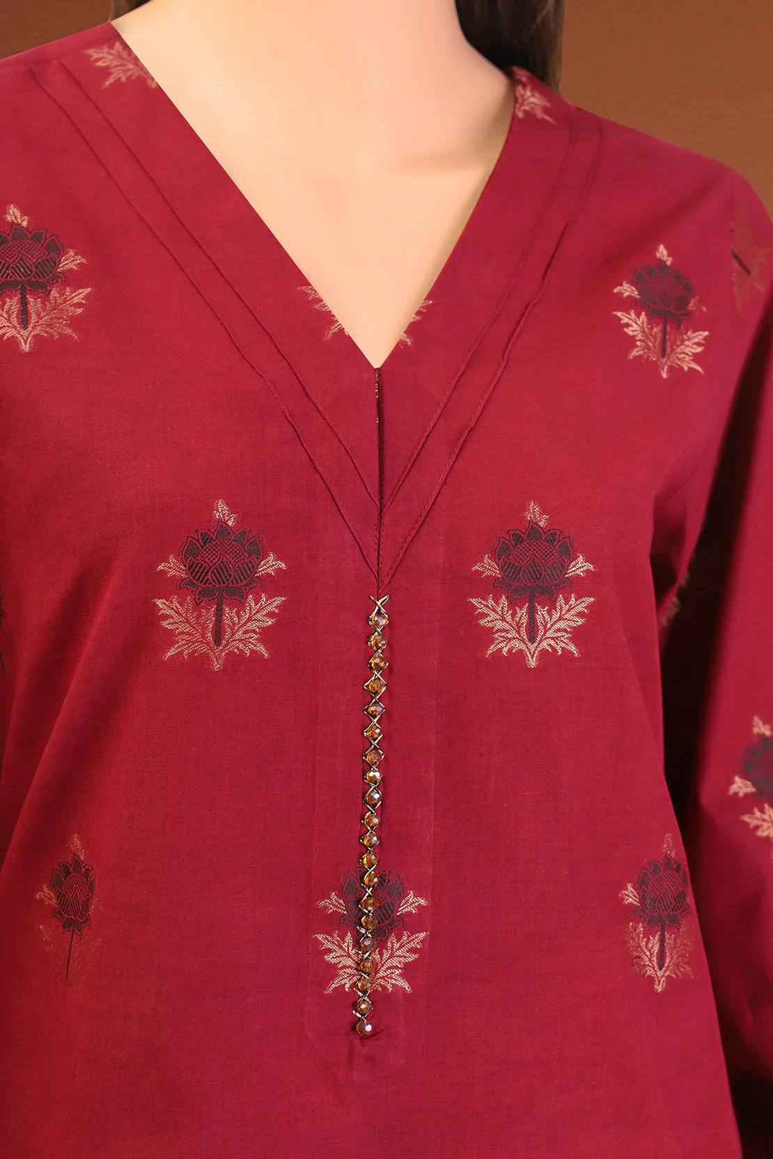 Unstitched Jacquard Cotton 2 Piece (Shirt/Dupatta) - Image 3