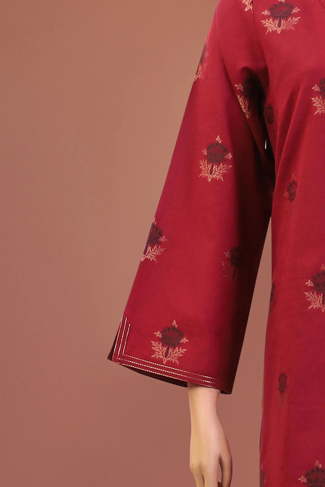 Unstitched Jacquard Cotton 2 Piece (Shirt/Dupatta) - Image 4