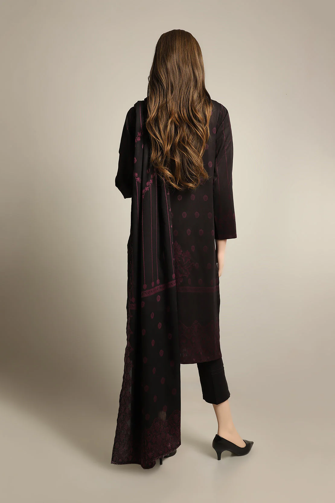 Unstitched Jacquard Cotton 2 Piece (Shirt/Dupatta) - Image 2
