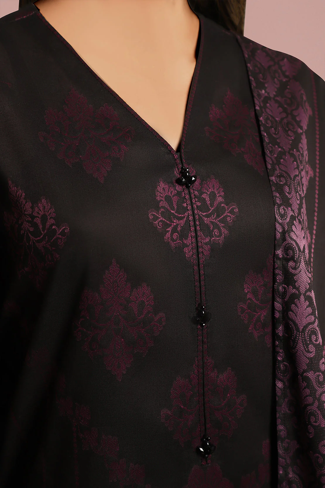 Unstitched Jacquard Cotton 2 Piece (Shirt/Dupatta) - Image 3